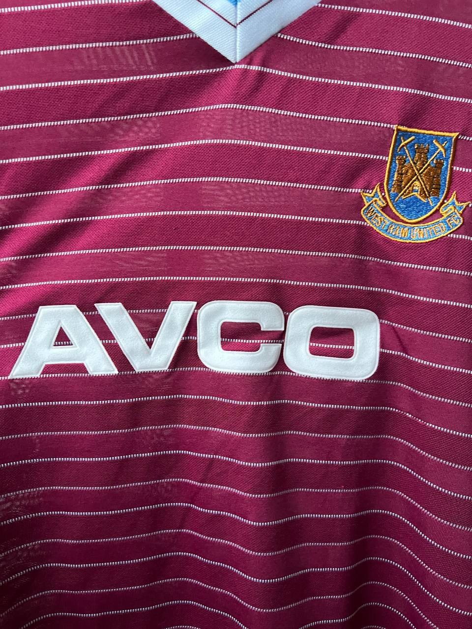 Vintage 1986 WEST HAM UNITED RETRO REMAKE SOCCER JERSEY SHIRT XL Size US XL / EU 56 / 4 - 6 Thumbnail