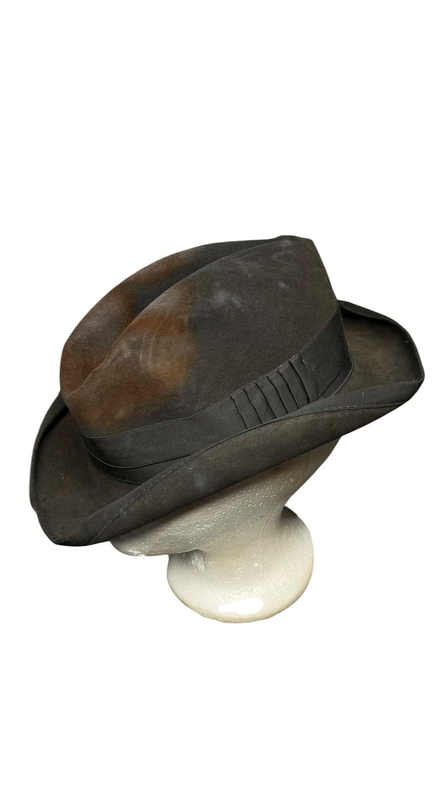Stetson Vintage Stetson Knox Fedora 1955 distressed leather. 7 1/8 Size ONE SIZE - 1 Thumbnail