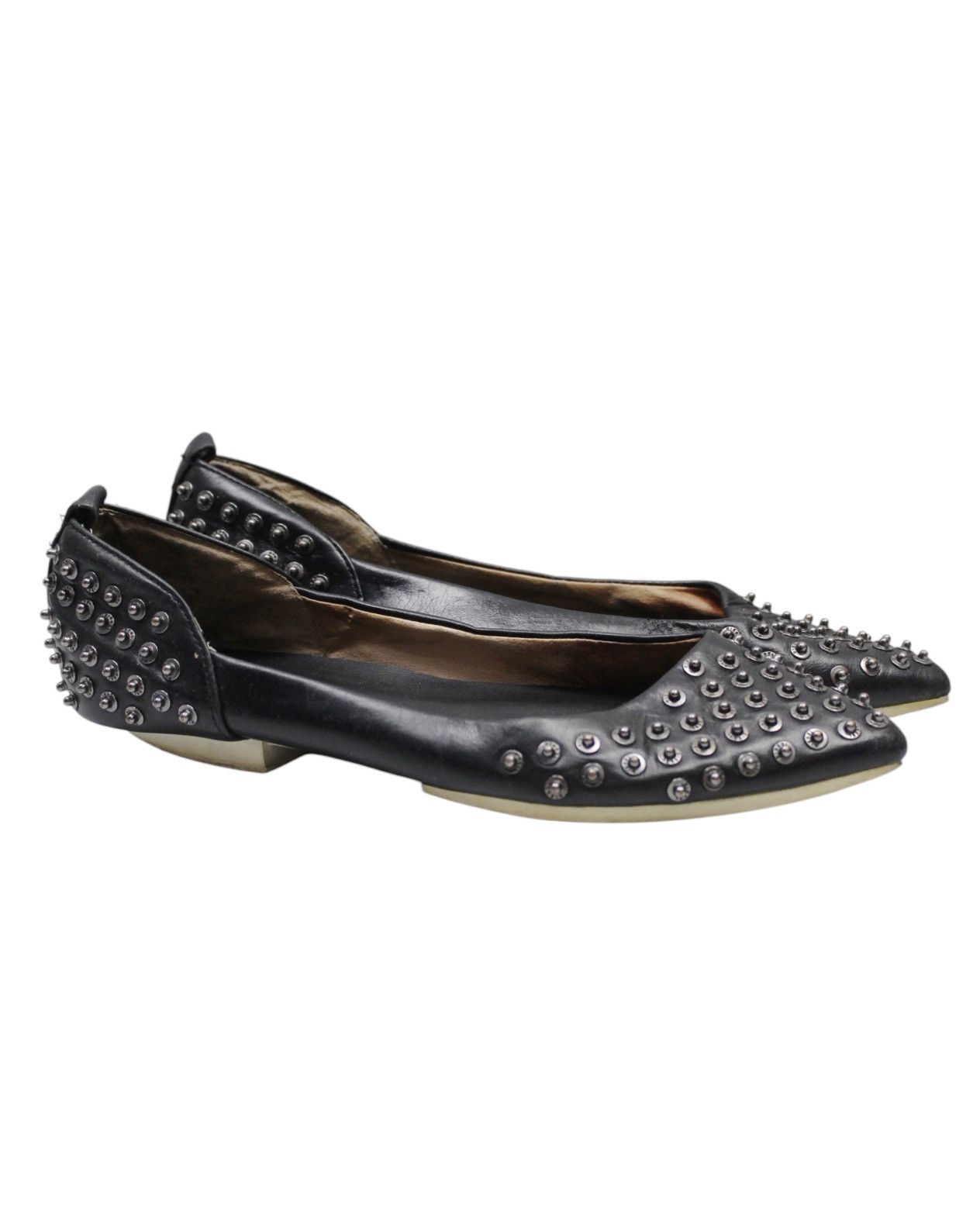 Diesel 2000S DIESEL STUDDED LEATHER POINTED FLATS Size US 6 / IT 36 - 1 Thumbnail