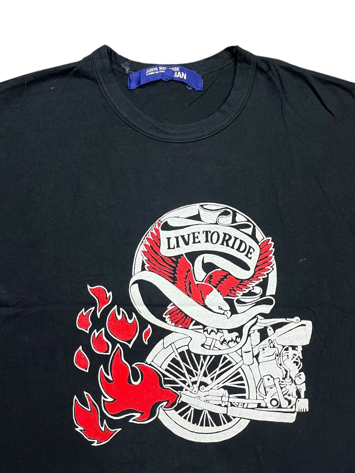 Comme des Garcons AD2002 Junya Watanabe - Live To Ride Cross Tee Size US M / EU 48-50 / 2 - 3 Thumbnail