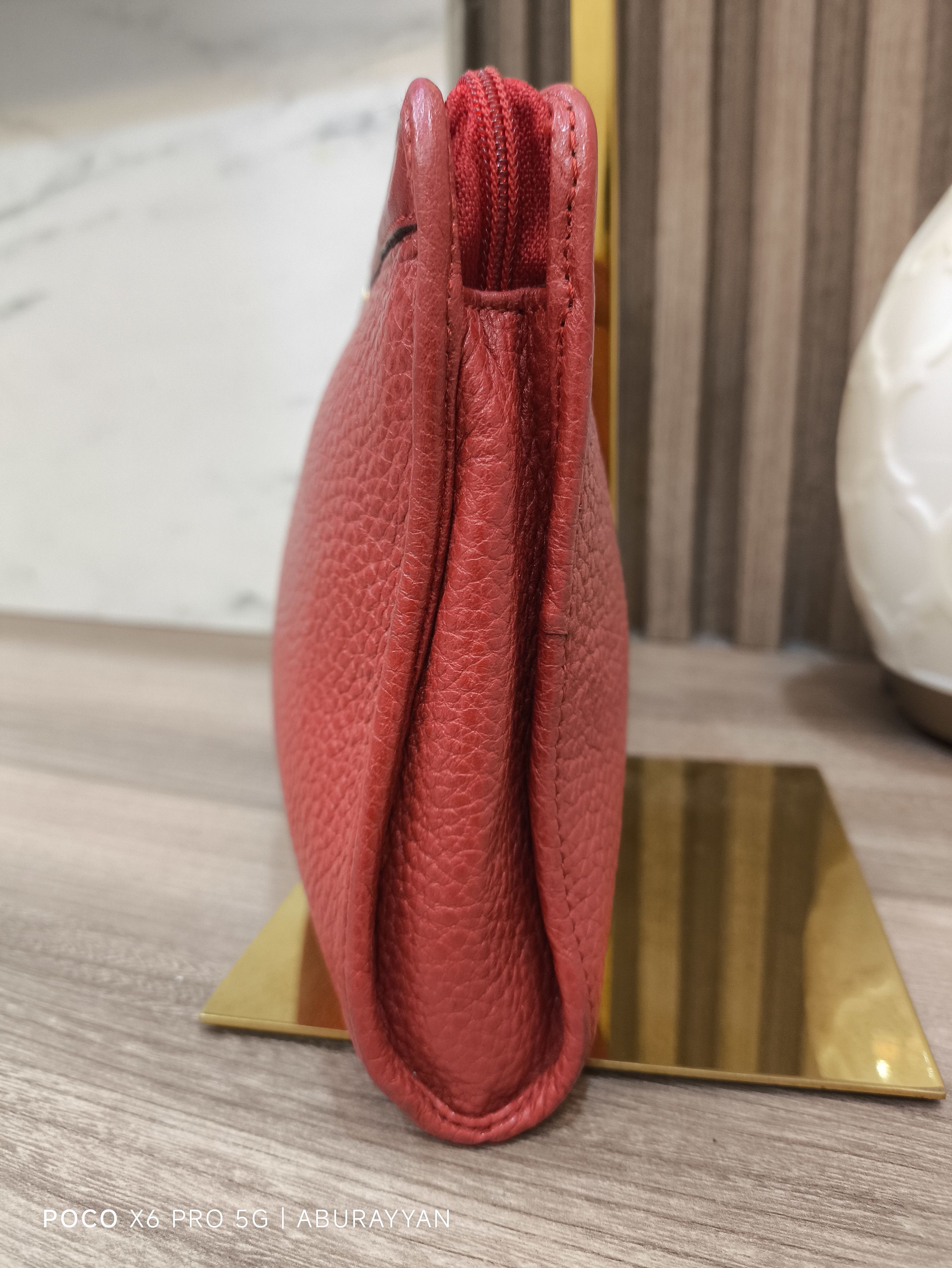 Dior Christian Dior Vintage Red Leather Clutch Toiletries Bag Size ONE SIZE - 2 Thumbnail