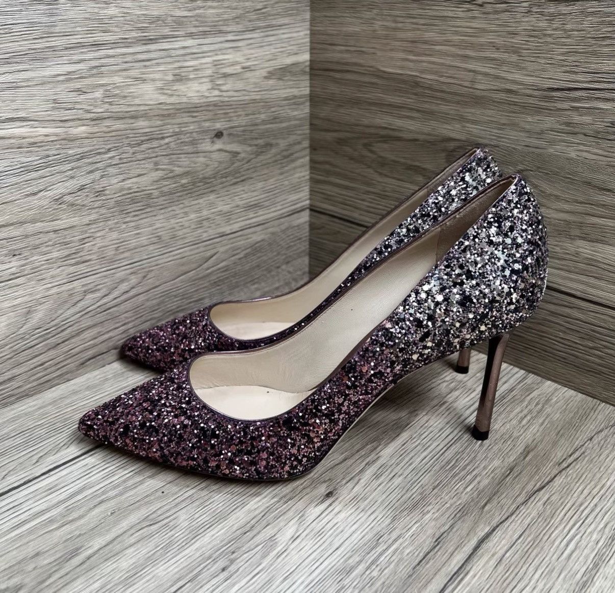 Jimmy Choo Jimmy Choo Romy Pink Gradient Sequin High Heels J41 Size US 9 / IT 39 - 1 Thumbnail