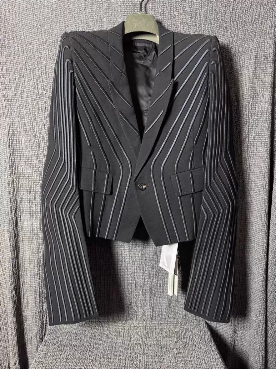 Rick Owens Rick Owens FW21 gethsemane neue alice geo ray short blazer Size 40S - 1 Thumbnail