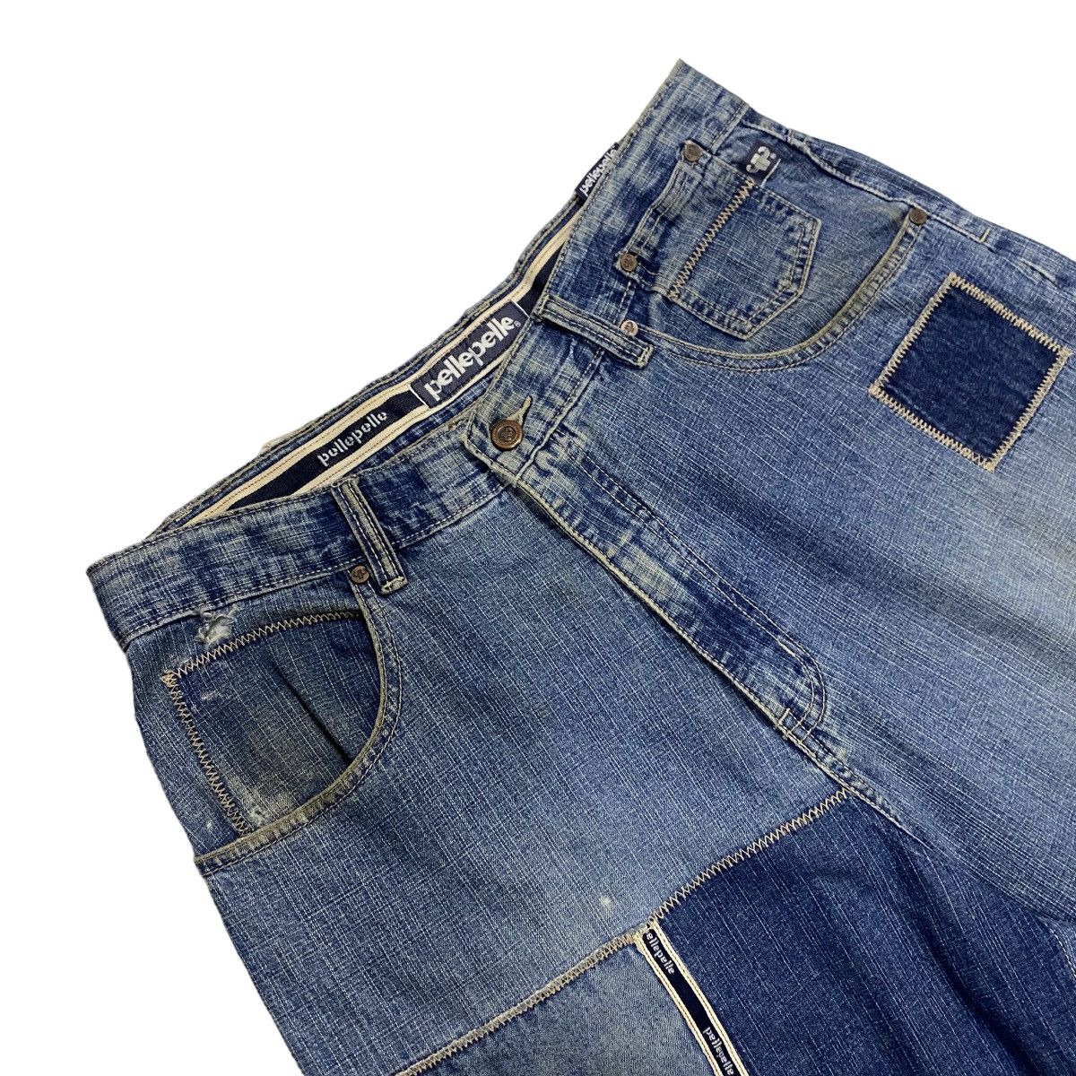 Pelle Pelle × Vintage Pelle Pelle patchwork distressed denim Size US 34 / EU 50 - 4 Thumbnail