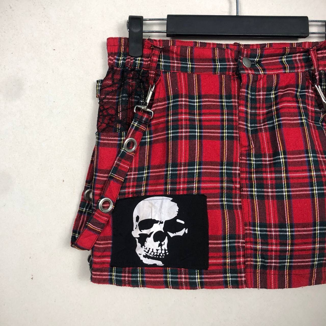 Seditionaries Vintage 90s Punk Red Plaid Tartan Harajuku Gothic Skirt Size 29" - 3 Thumbnail