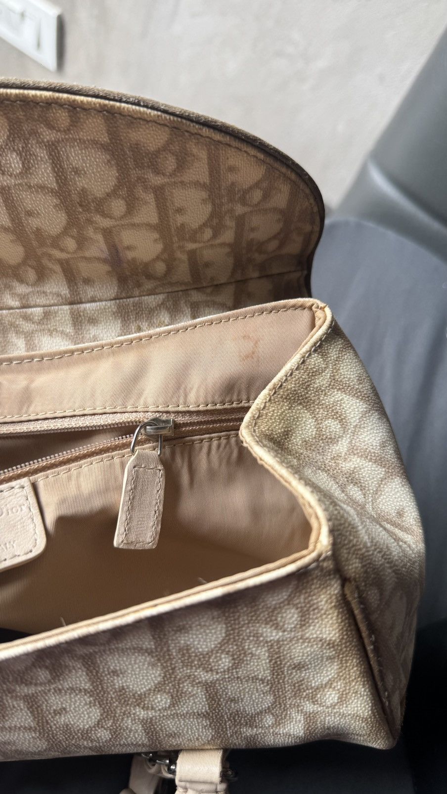 Dior Christian Dior Trotter Canvas Romantic Hand Bag PVC Beige Size ONE SIZE - 12 Thumbnail