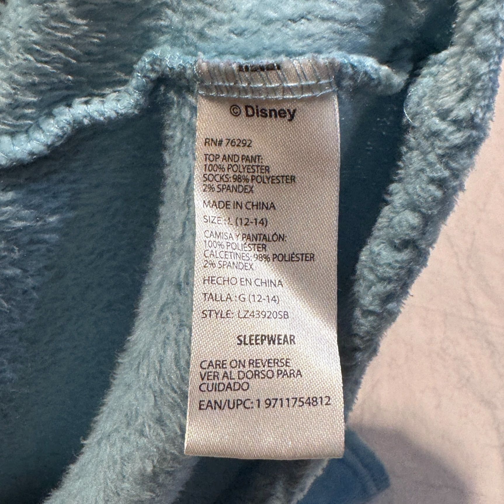 Disney Disney Lilo & Stitch Blue Pajama L 12-14 Fleece Plush Sleepwear Top Size L / US 10 / IT 46 - 6 Thumbnail