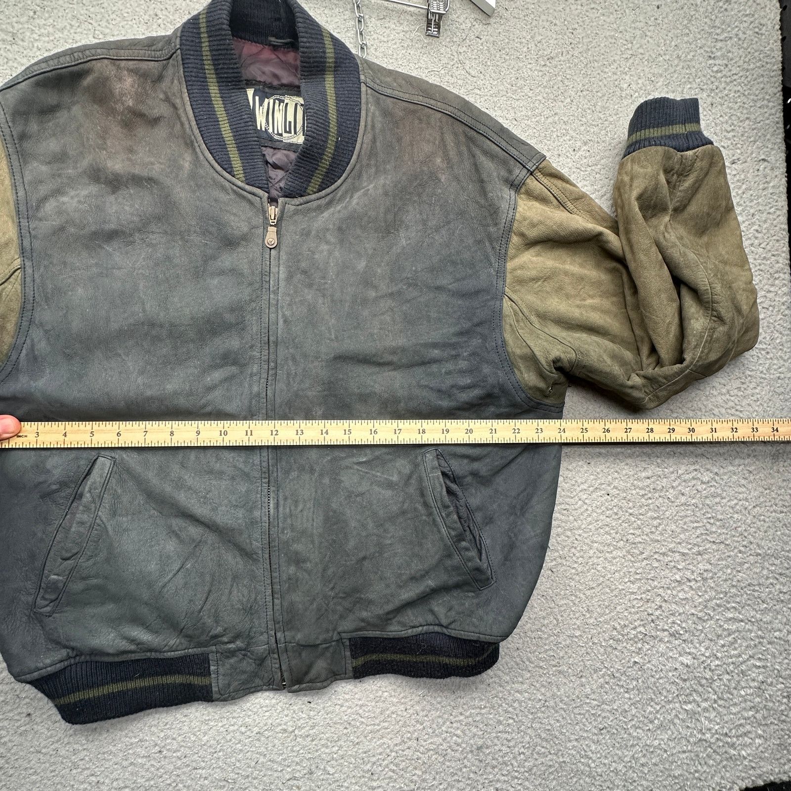 Other Vintage Winlit Two Tone Varsity Bomber Leather Jacket Large Size US L / EU 52-54 / 3 - 4 Thumbnail