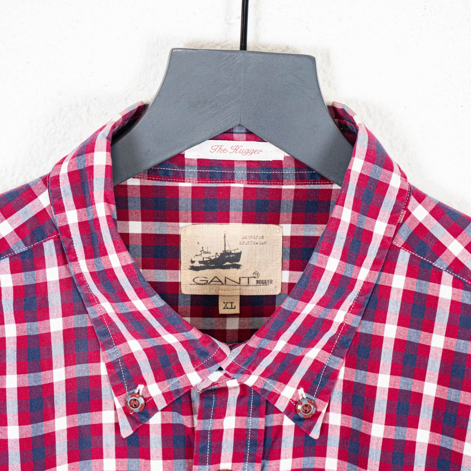 Gant GANT Rugger the HUGGER Button Down Shirt Red check XL Size US XL / EU 56 / 4 - 4 Thumbnail