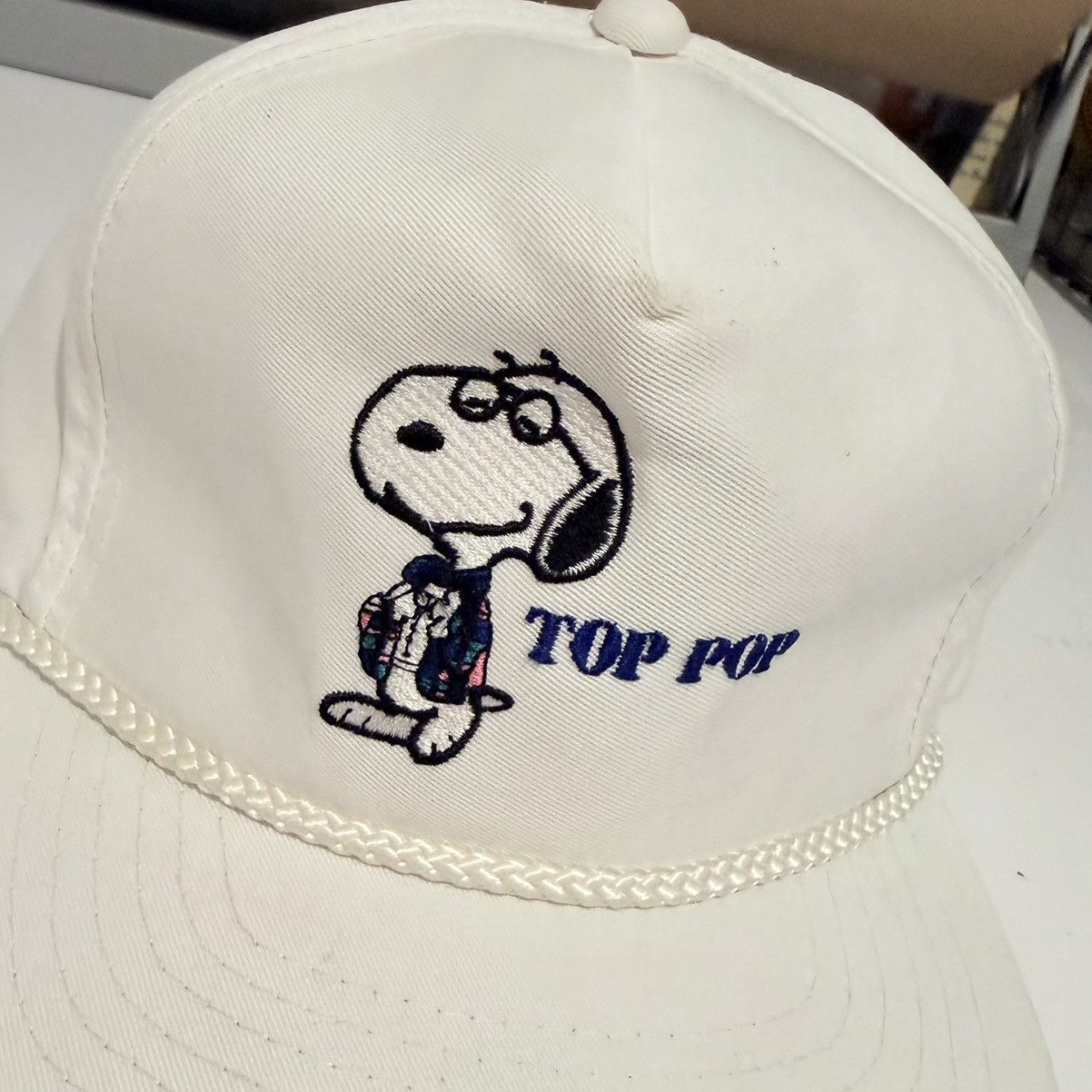 Peanuts Vintage Peanuts Hat Snoopy Top Pop 80s Strap Back Size ONE SIZE - 2 Thumbnail
