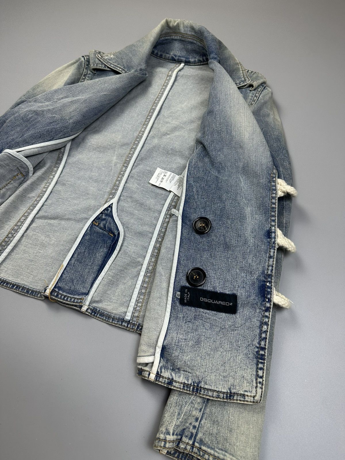 Dsquared2 Dsquared2 Washed blue Denim Navy Bike Jaket Size S / US 4 / IT 40 - 4 Thumbnail