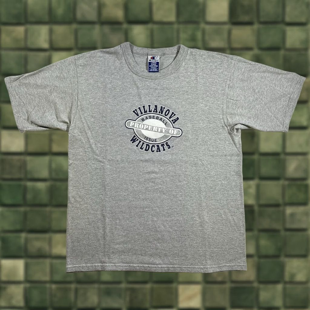 Champion VINTAGE Champion Villanova Wildcats Baseball Property Of Tee Large Gray Shirt Mens Size US L / EU 52-54 / 3 - 1 Thumbnail
