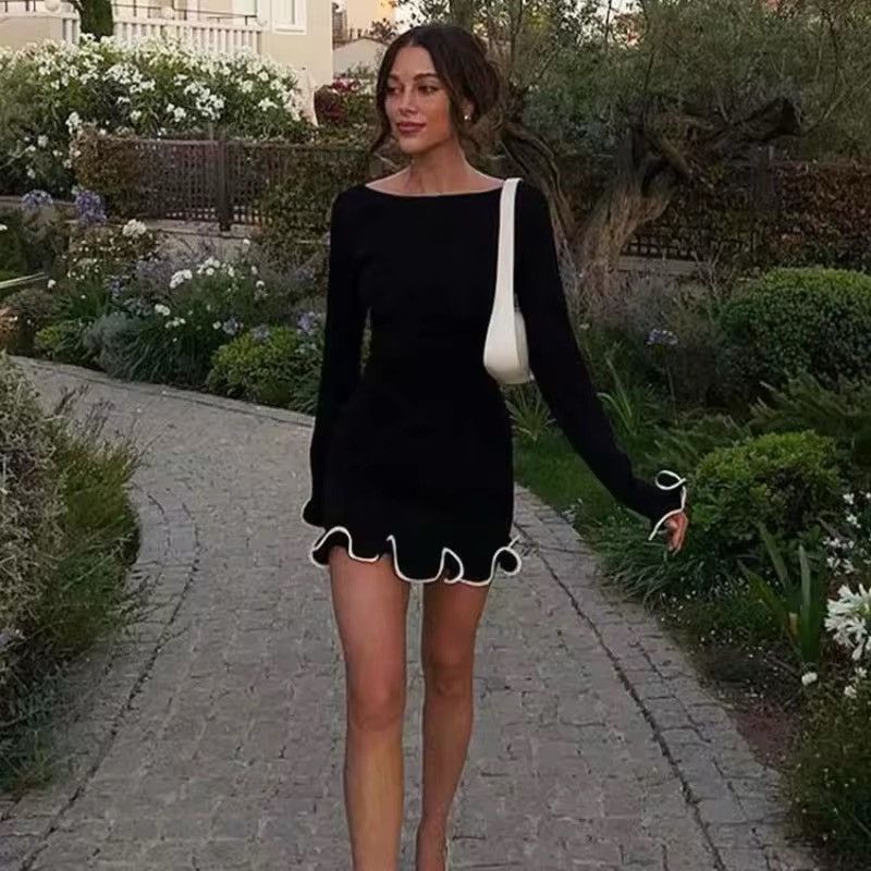 Other black mini dress with white ruffle sleeves and bottom Size M / US 6-8 / IT 42-44 - 4 Thumbnail