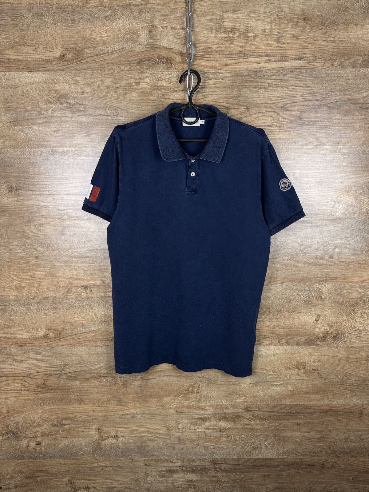Moncler Mens Vintage Moncler polos garment dye luxury T-shirt tee Size US M / EU 48-50 / 2 - 1 Thumbnail