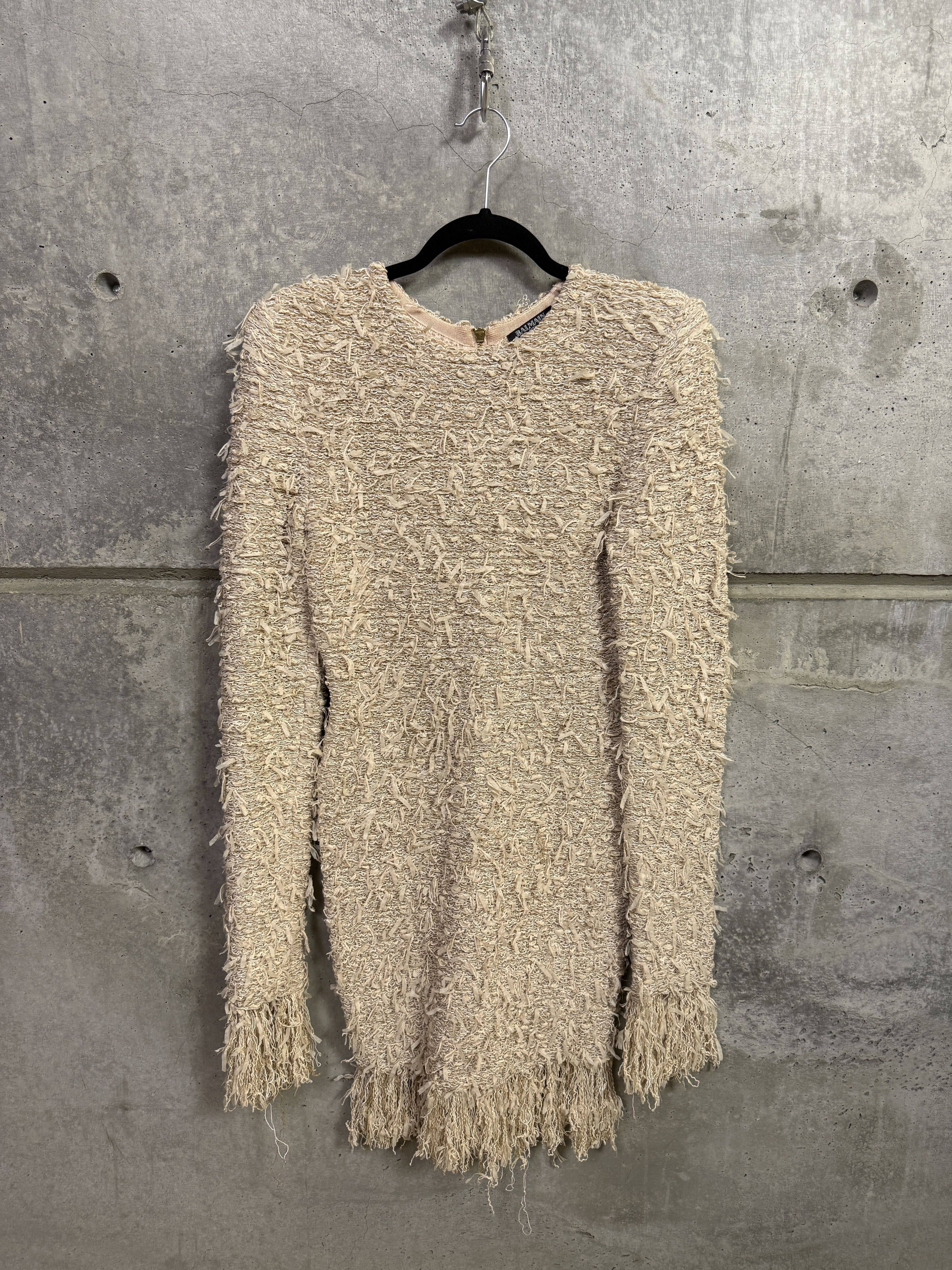 Balmain Balmain Fringed Boucle Mini Dress Size XS / US 0-2 / IT 36-38 - 1 Thumbnail
