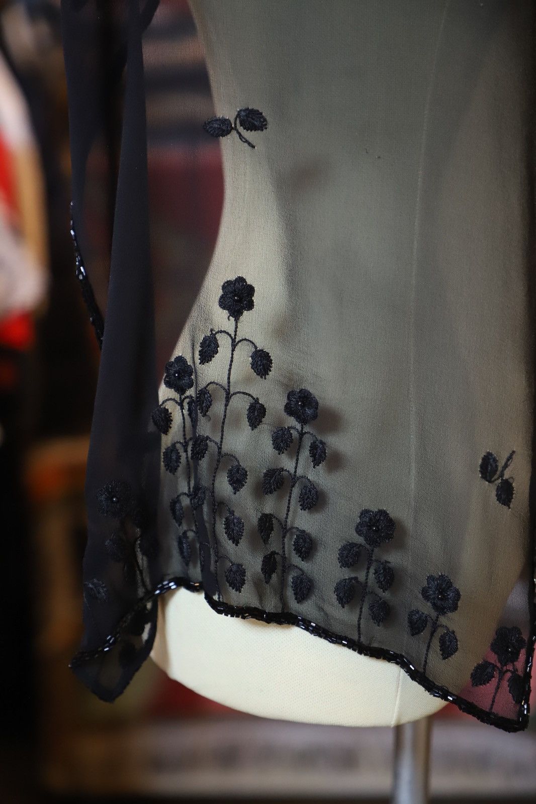 Japanese Brand × Vintage Black Chiffon Scarf long black scarf stole Size ONE SIZE - 2 Thumbnail