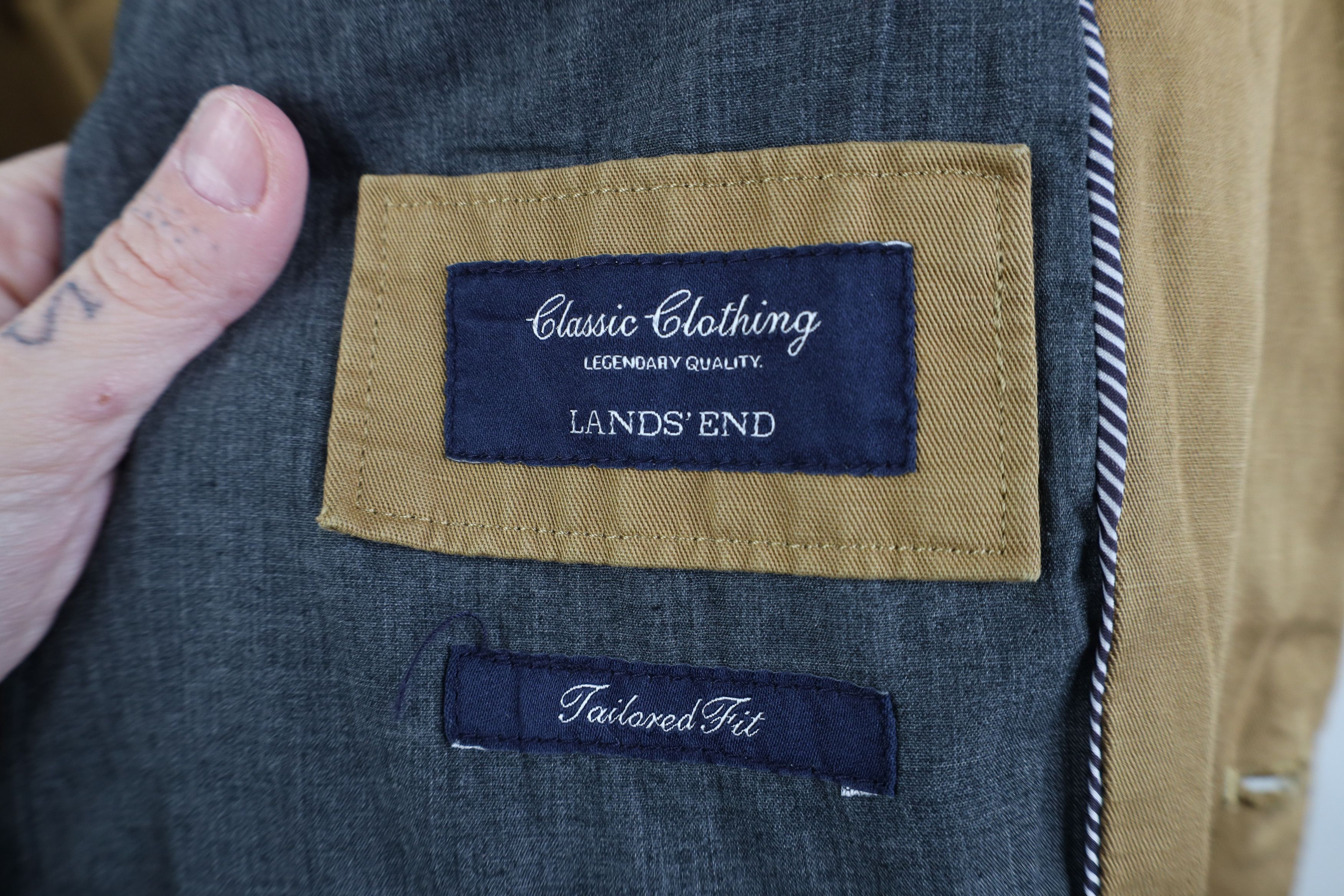 Lands' End Deadstock Vintage Y2K Lands End Fit Twill Suit Blazer Jacket Size US XXL / EU 58 / 5 - 11 Thumbnail