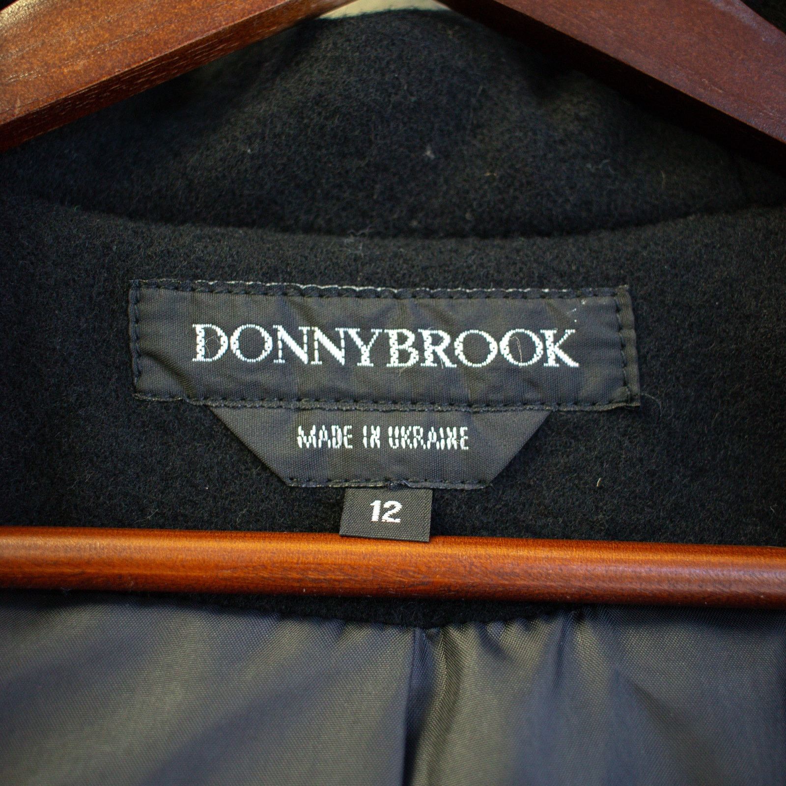 Vintage VTG Donny Brook Black Long Wool Coat with Fur Hood Size 12 Size XL / US 12-14 / IT 48-50 - 3 Thumbnail