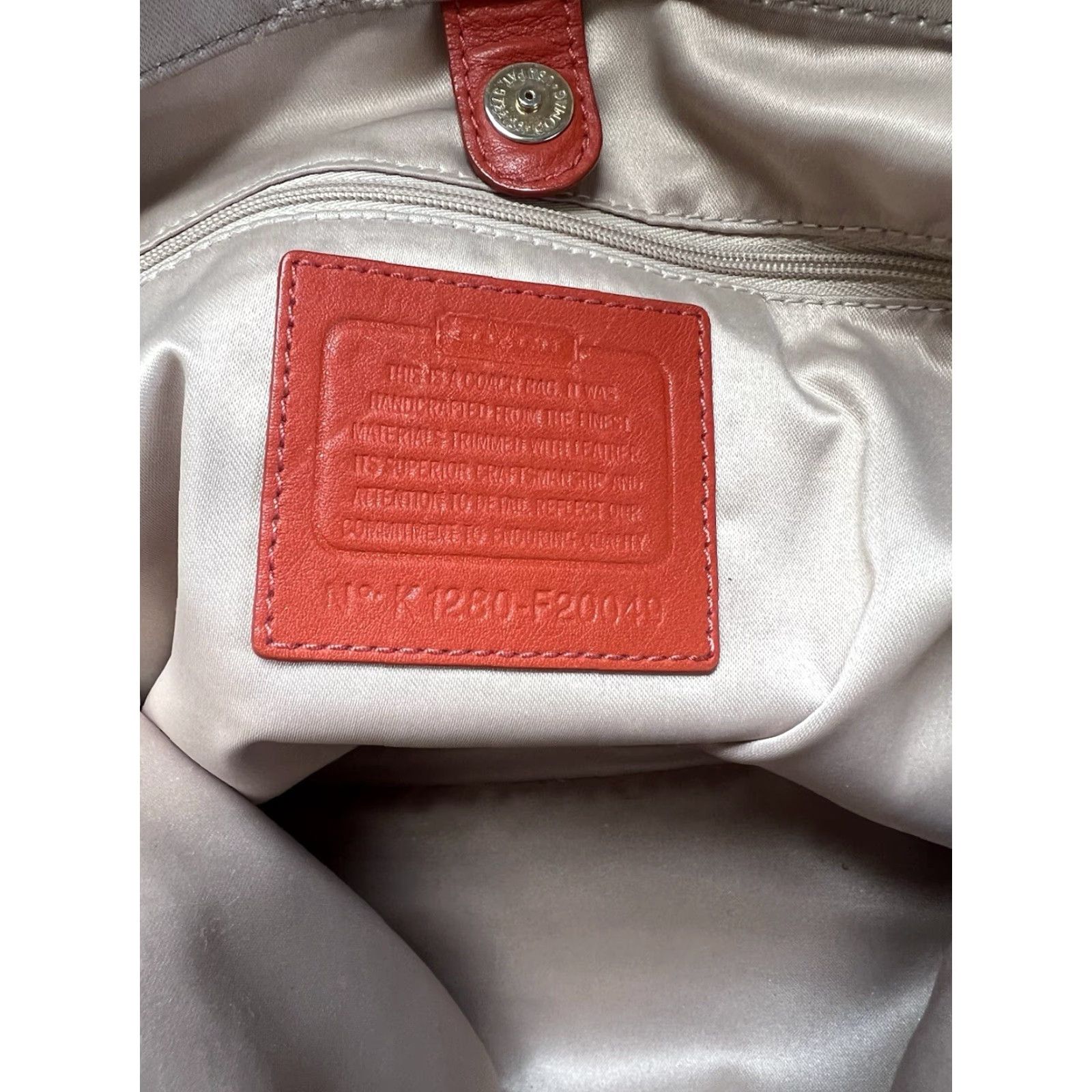 Coach Coach Shoulder Bag - F20049 Ashley Khaki Dotted Op Art Leather Trim - Detachable Strap - 15” x 10.5” x 3.5” - Women’s / Gold Hardware / Khaki Exterior Size ONE SIZE - 7 Thumbnail