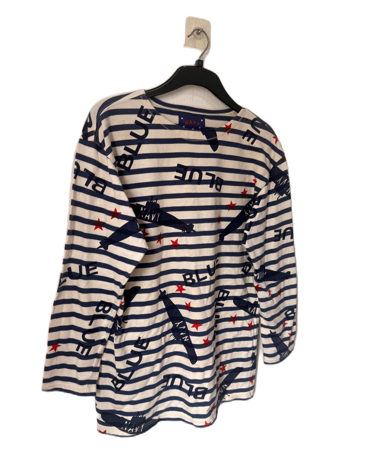 Blue Blue Japan NAVY BLUE STRIPE T-SHIRT SUBMARINE OVER PRINT BY BLUE-BLUE Size US L / EU 52-54 / 3 - 2 Thumbnail