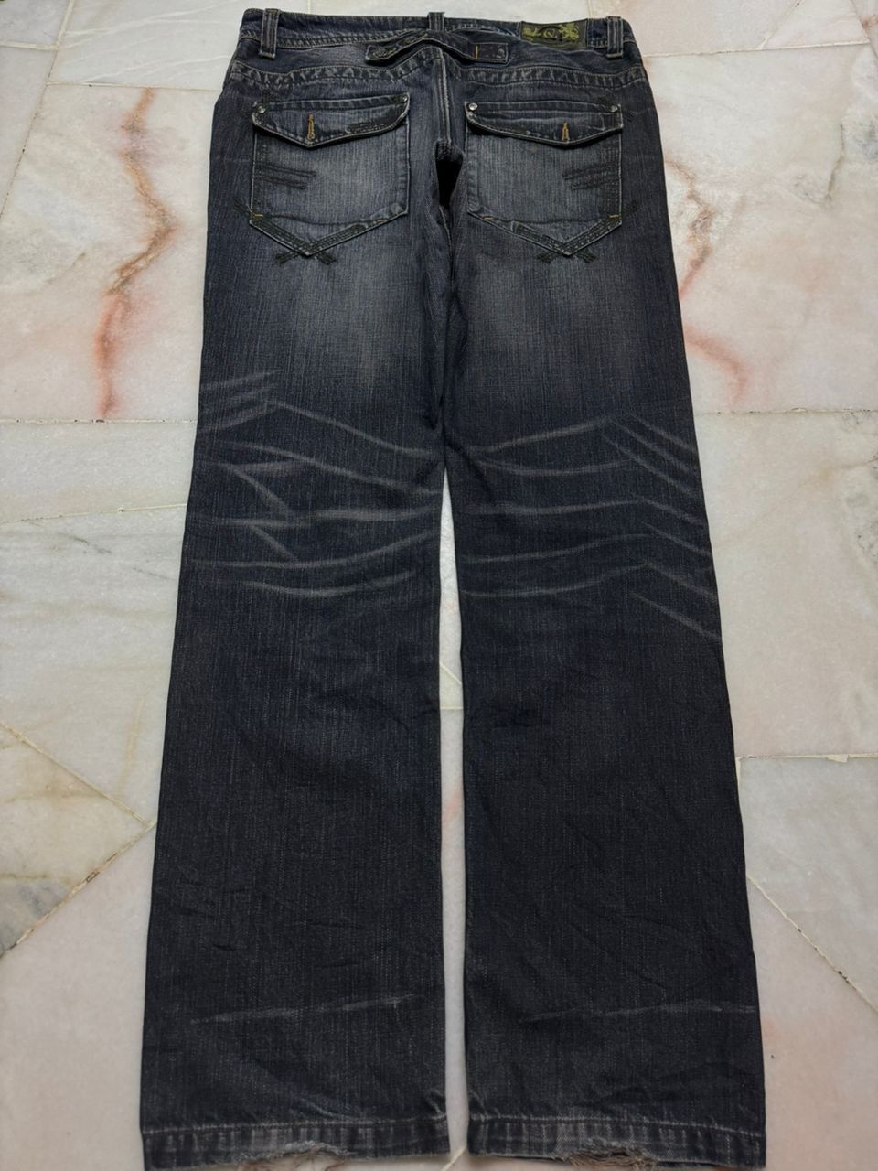Japanese Brand 💥Insane💥Vintage Carnetdevol Rusty Mudwash Distress Dark Jean Size US 34 / EU 50 - 13 Thumbnail