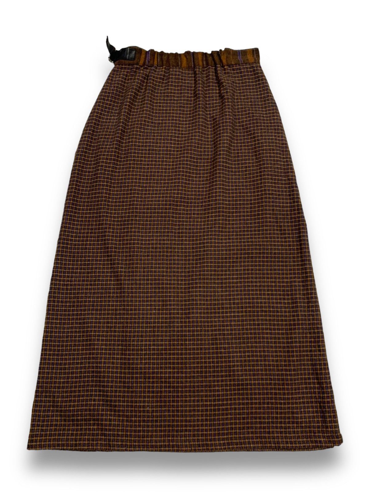 Japanese Brand Japanese Niko And … Retro Checkered Wrap Buckle Long Skirt Size 26" / US 2 / IT 38 - 2 Thumbnail