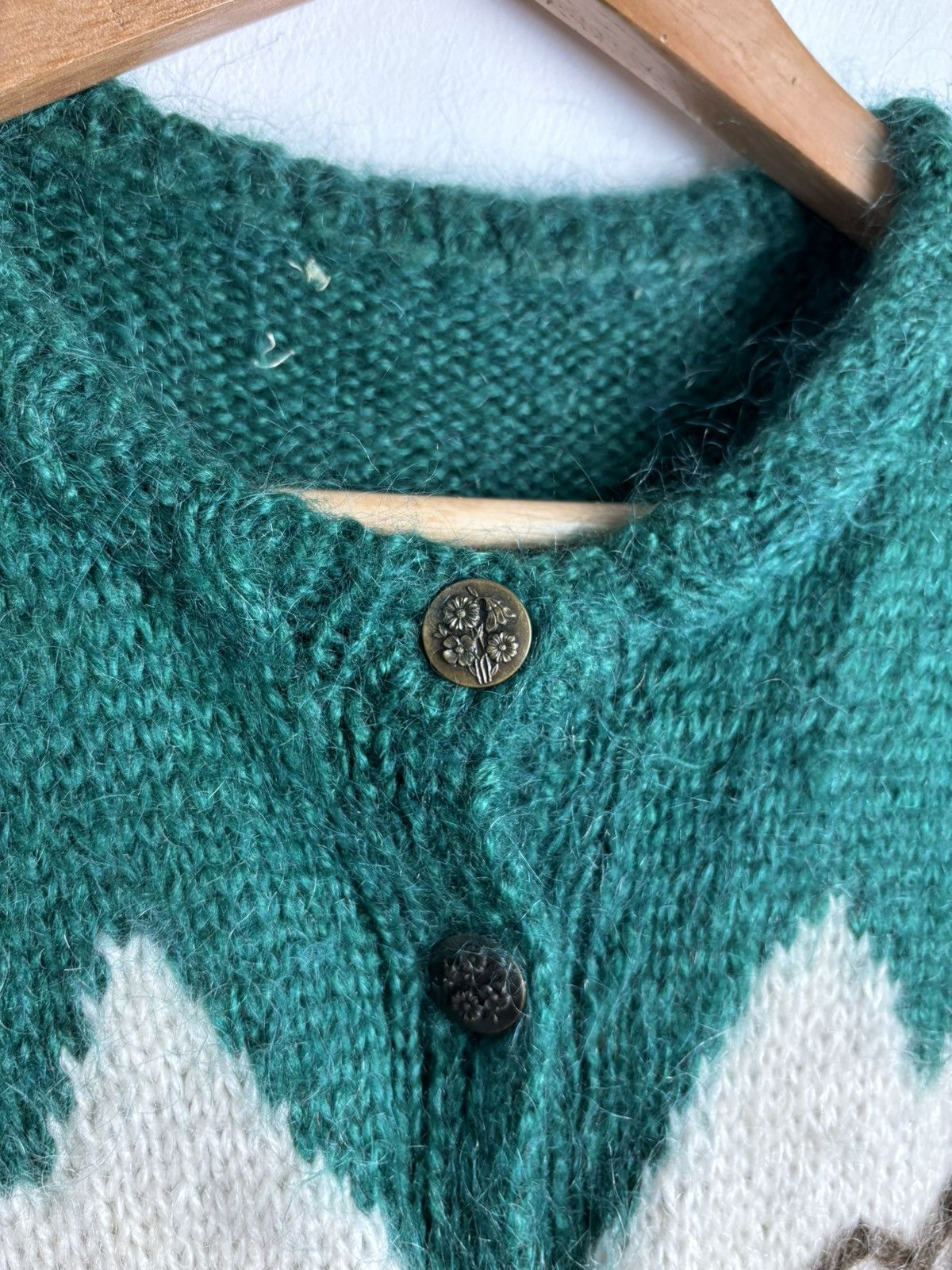 Handmade Vintage Mohair Pond Life Knitted Cardigan Size ONE SIZE - 20 Thumbnail