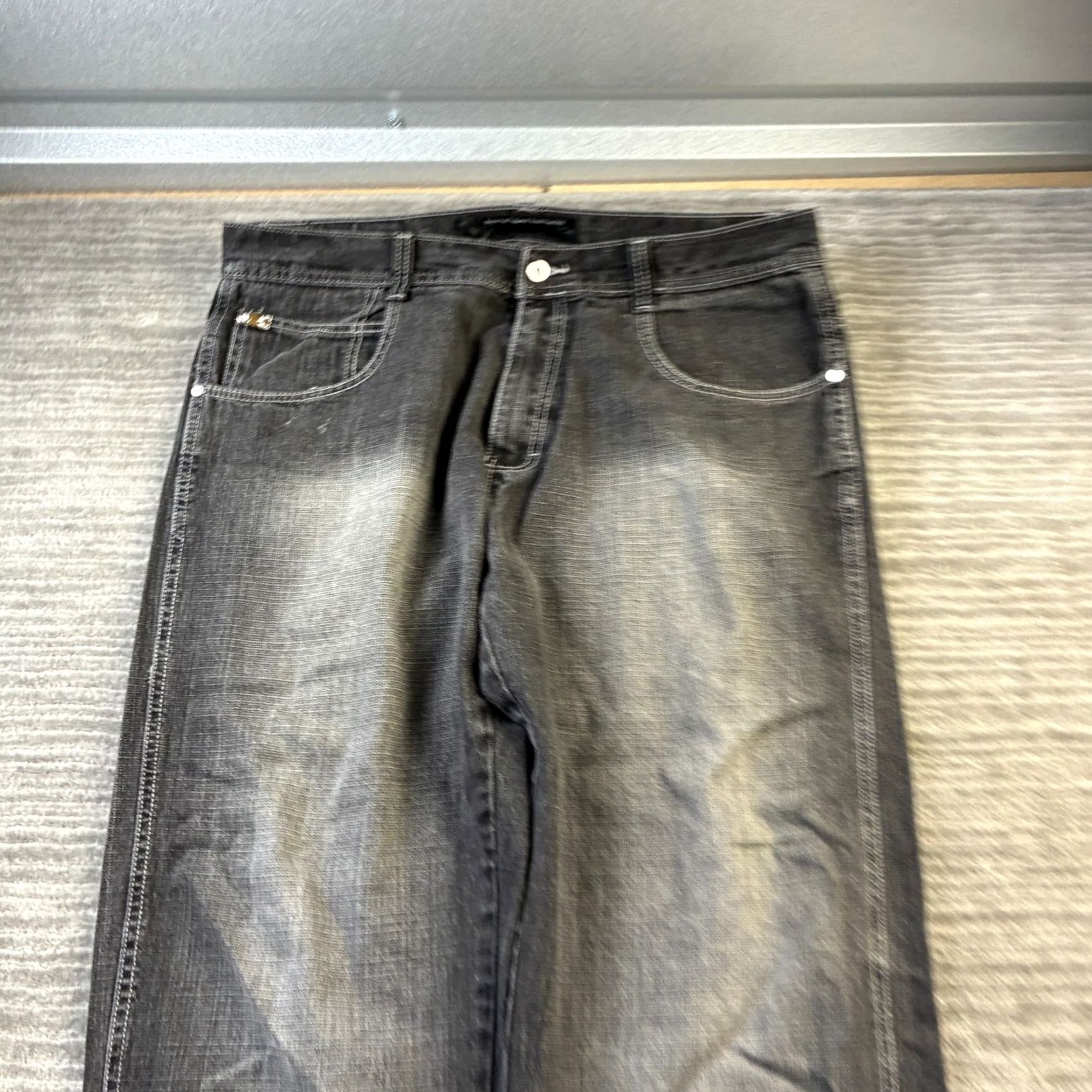 Southpole VINTAGE Southpole Jeans Mens 38 Black Denim Pants Y2K Baggy Gold Tab Mens Jeans Wide-Leg 5-Pocket Hip Hop Inseam 32 Size US 38 / EU 54 - 3 Thumbnail