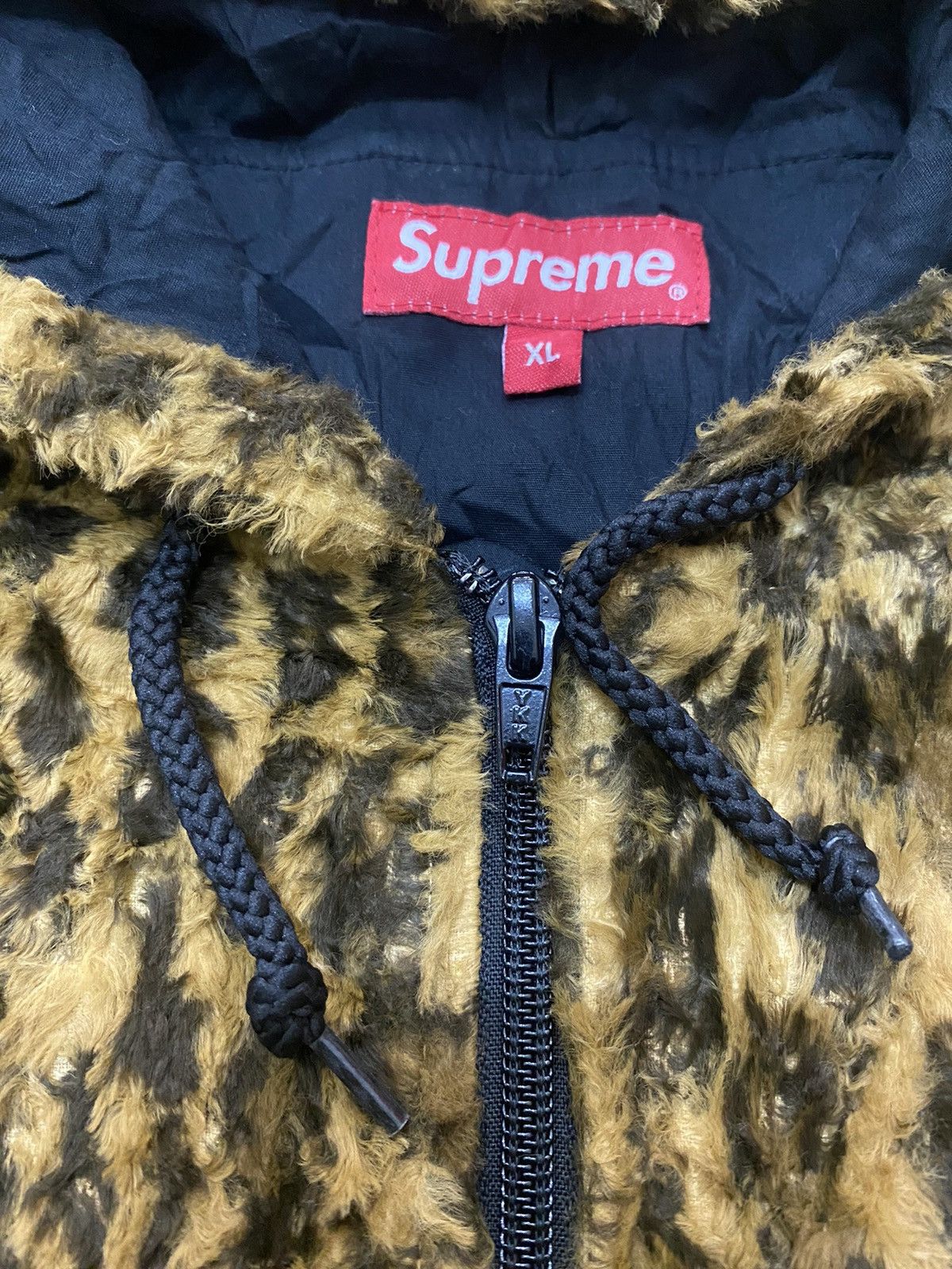 トップス Supreme Hooded Zip Up Thermal Leopard Supreme Fleece Zip Up Hooded Shirt Brown Leopard Men's