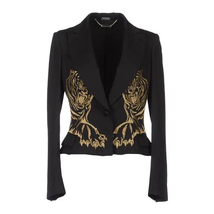 Alexander McQueen o1tko10125 Embroidered Tiger Jacket in Black/Gold Size S / US 4 / IT 40 - 1 Thumbnail