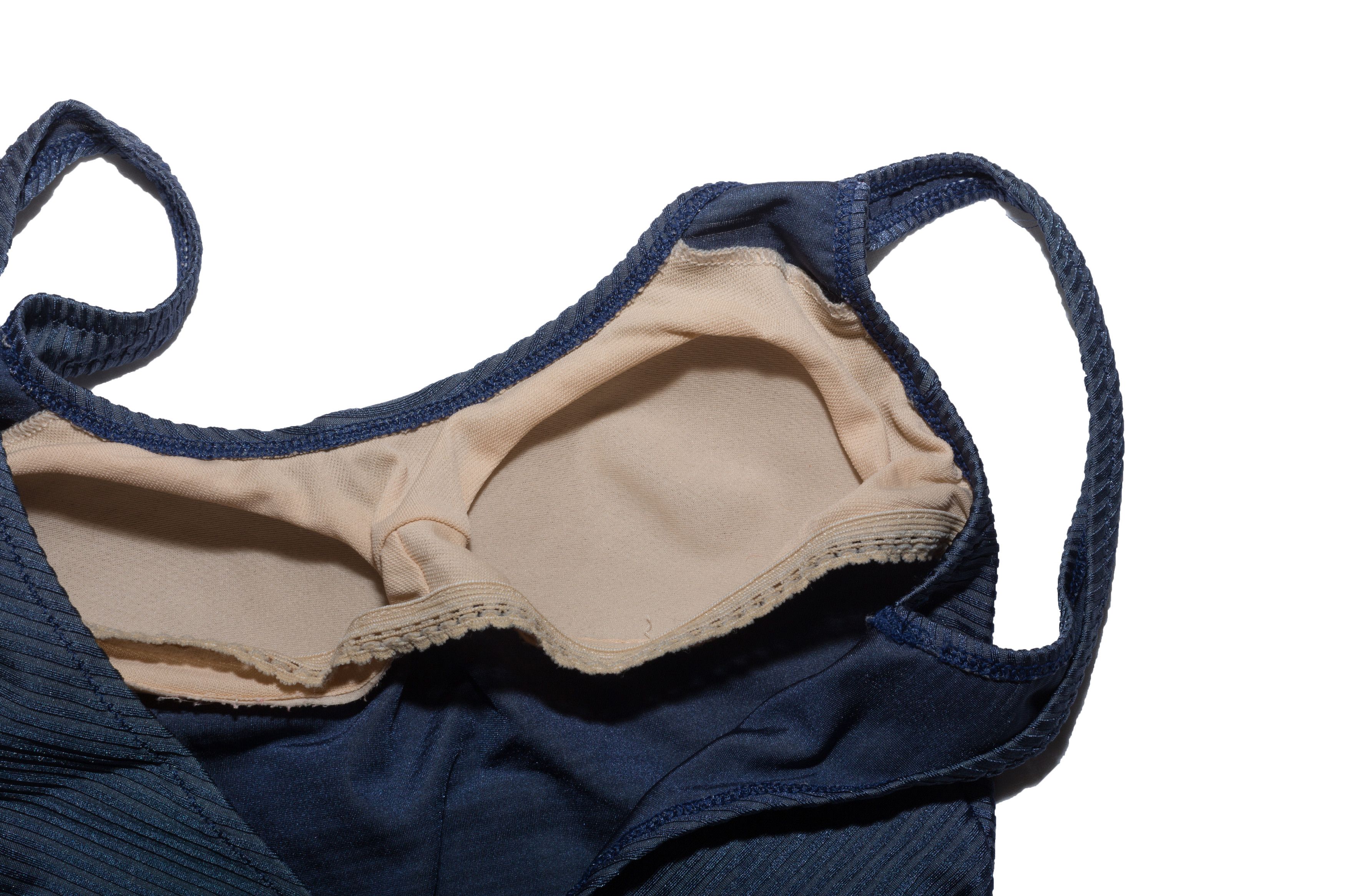 Issey Miyake RIB PLEATED BLUE SWIMSUIT Size ONE SIZE - 8 Thumbnail