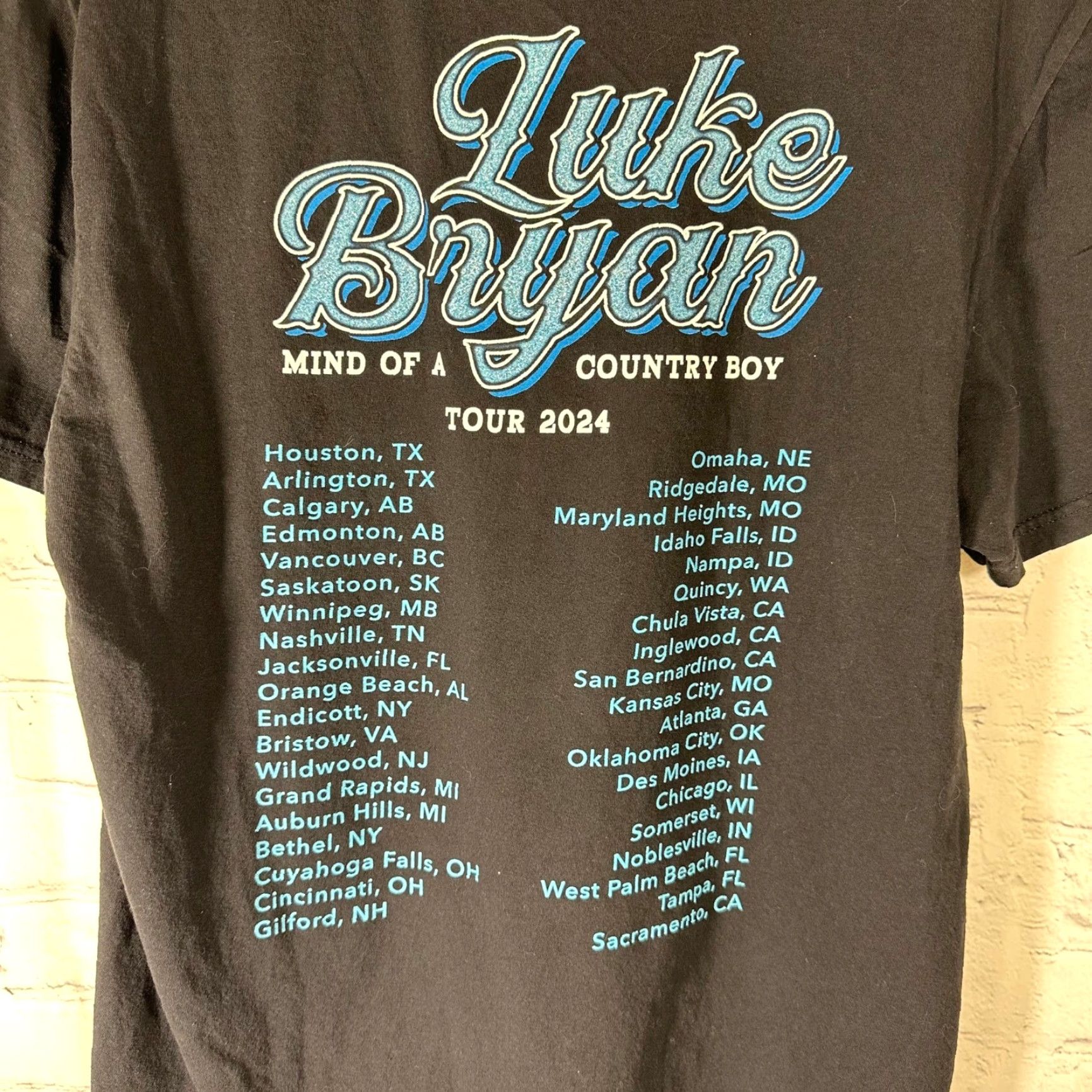 Vintage Luke Bryan Mind of a Country Boy Tour 2024 Concert T-Shirt Black Womens M Size M / US 6-8 / IT 42-44 - 3 Thumbnail