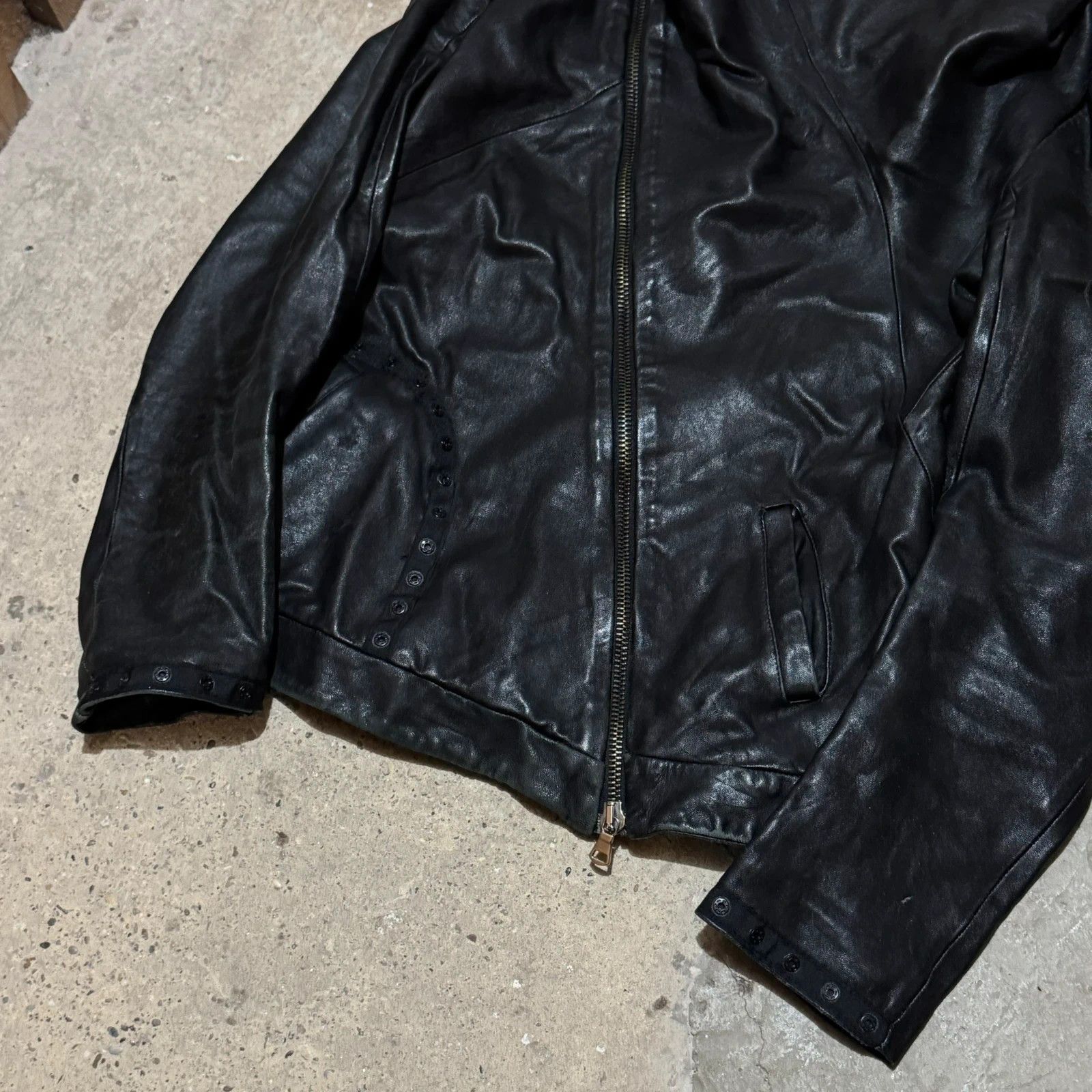 Masnada Masnada asymmetrical zip leather jacket Size S / US 4 / IT 40 - 2 Thumbnail