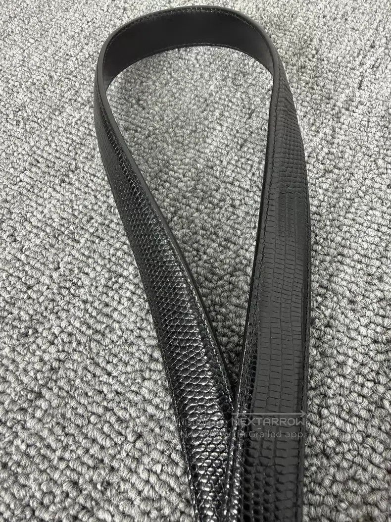 Saint Laurent Paris Saint Laurent Paris size 100 Black lizard-print belt with s Size ONE SIZE - 7 Thumbnail