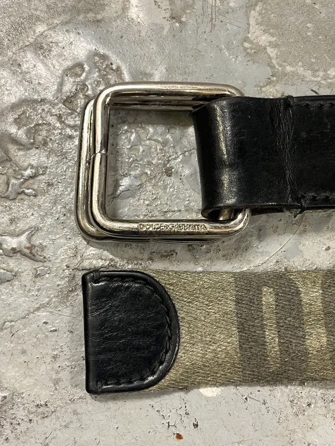 Designer × Dolce & Gabbana × Vintage 2000s Dolce & Gabbana Army Green Canva Belt Size ONE SIZE - 7 Thumbnail