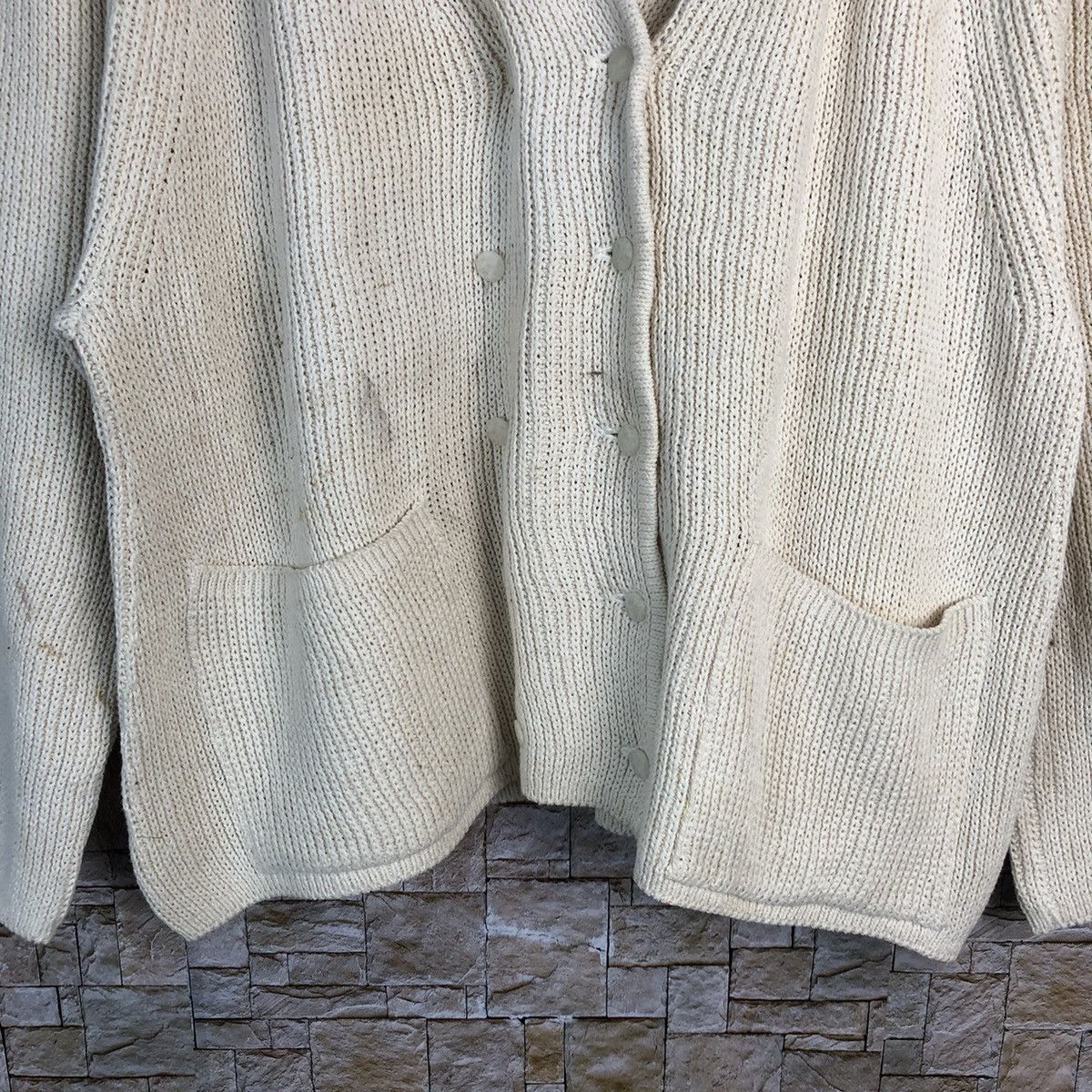 Homespun Knitwear × Japanese Brand Anne Marie Berretta White Knitwear cardigan #A289 Size L / US 10 / IT 46 - 6 Thumbnail