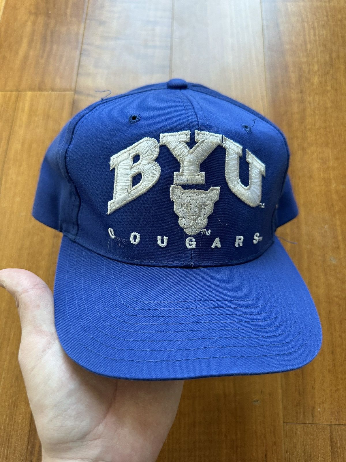 Vintage Vintage 90s BYU Cougars Drew Pearson SnapBack Hat OSFA Size ONE SIZE - 2 Thumbnail