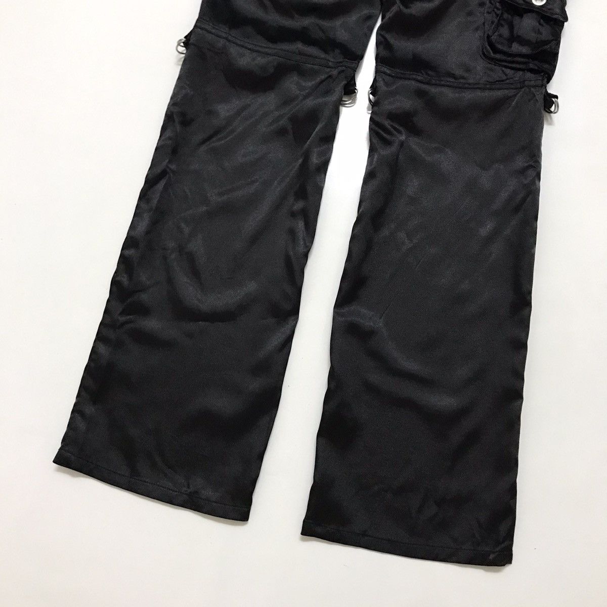Japanese Brand Gas Mask Black Cargo Flared Pants Size 28" / US 6 / IT 42 - 6 Thumbnail