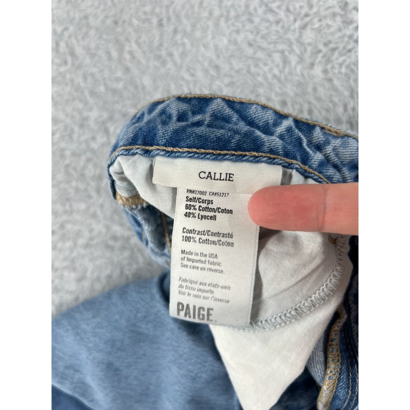 Paige Paige Jeans Womens 28 Blue Denim Callie Patches 28x22 Cotton Stretch 5-Pocket Design Paige Brand Regular Fit Size 28" / US 6 / IT 42 - 7 Thumbnail