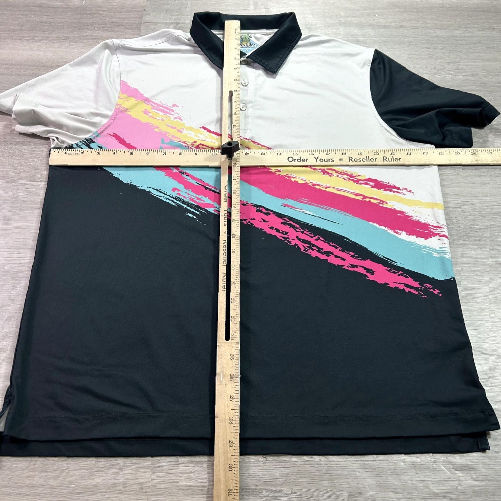 Chubbies Chubbies Polo Shirt Mens Large Multicolor Brush Stroke Golf Performance Stretch Shirt Size US L / EU 52-54 / 3 - 5 Thumbnail
