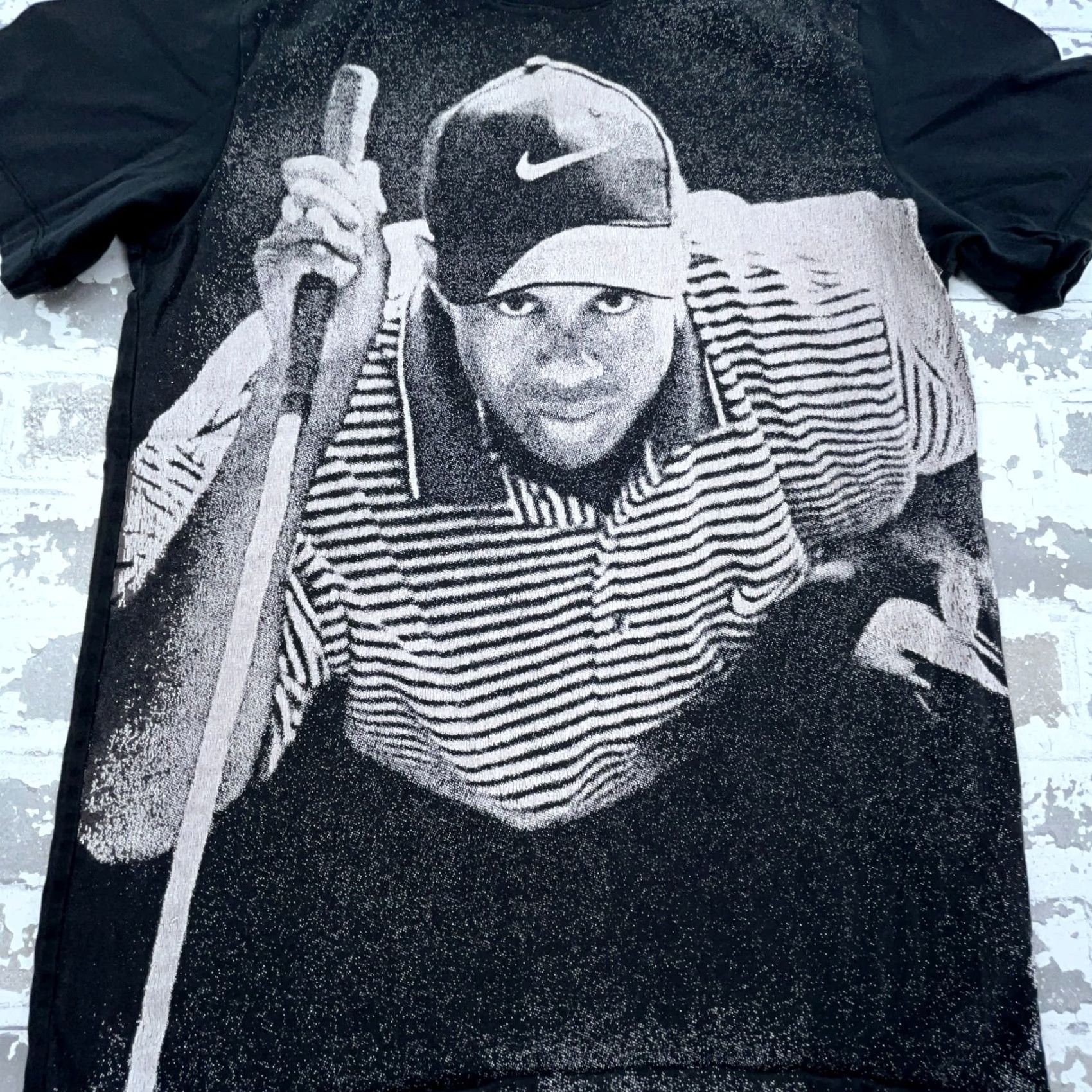 Nike Nike Shirt Men Small Black White Tee Tiger Woods Golf All Over Print AOP Tee Shirt Sports Shirt Mens Short Sleeve Crew Neck Jersey Cotton Polyester Size US S / EU 44-46 / 1 - 2 Thumbnail