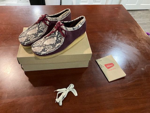 Clarks Concepts x Clarks Wallabees 'Maroon Snakeskin' sz. 9.5 DS Size US 9.5 / EU 42-43 - 1 Thumbnail