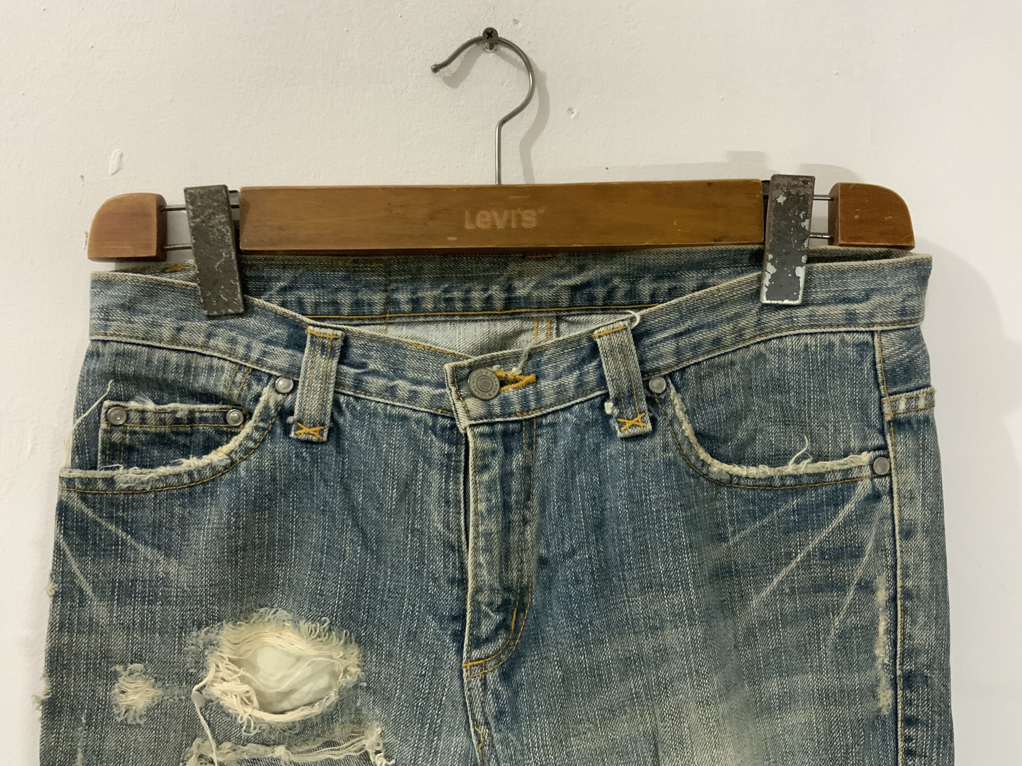 Japanese Brand Vintage Lois Crayon Atelier thirtyfour Distressed Denim Size US 31 - 3 Thumbnail