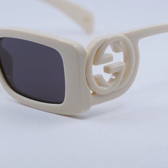 Gucci New Gucci GG1325S 013 Sunglasses - Ivory Frame, Grey Size ONE SIZE - 5 Thumbnail