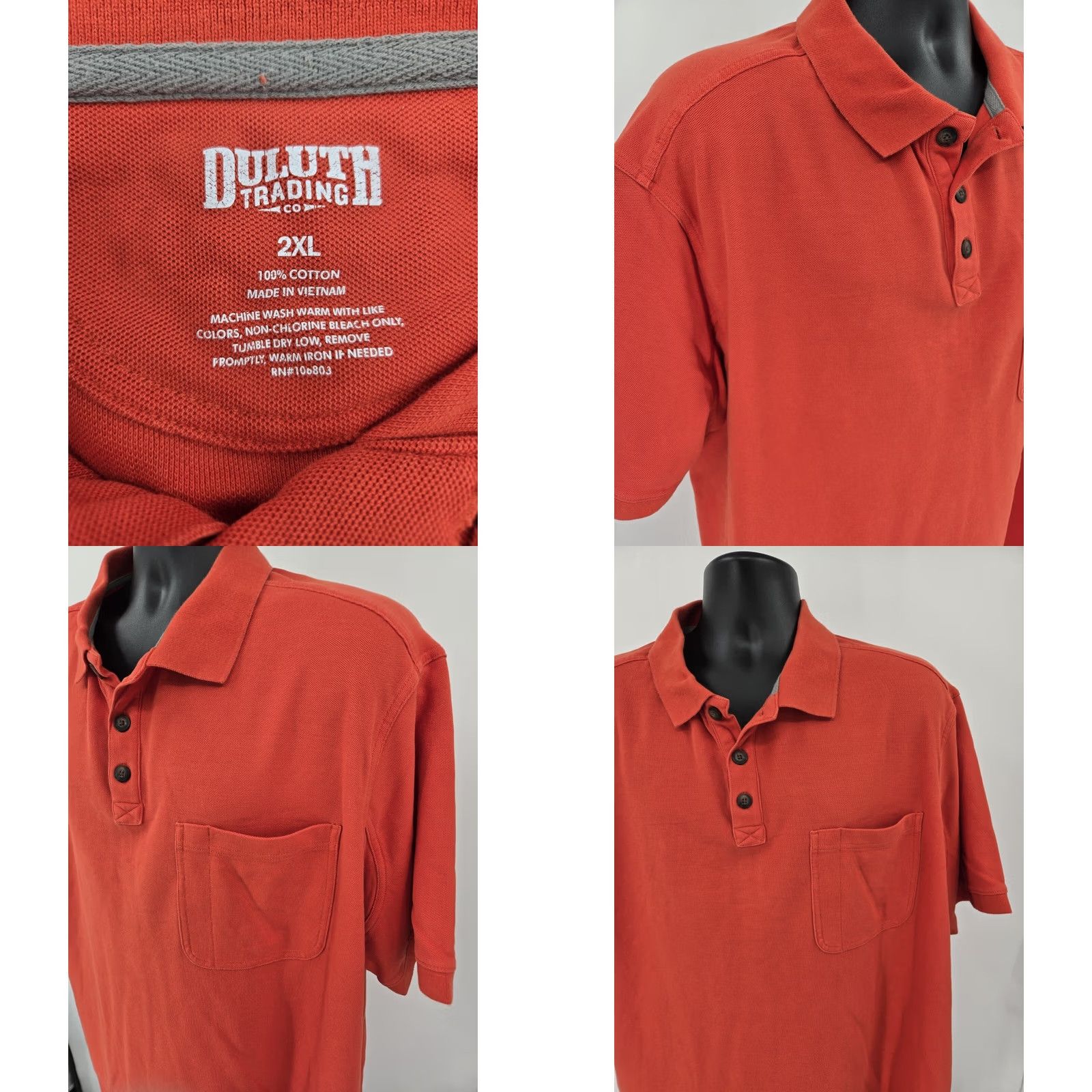 Vintage Duluth Polo Shirt Men 2XL Orange Short Sleeve Polo Shirt Orange Casual Activewear Solid Knit 100% Cotton Mens Size US XXL / EU 58 / 5 - 8 Thumbnail