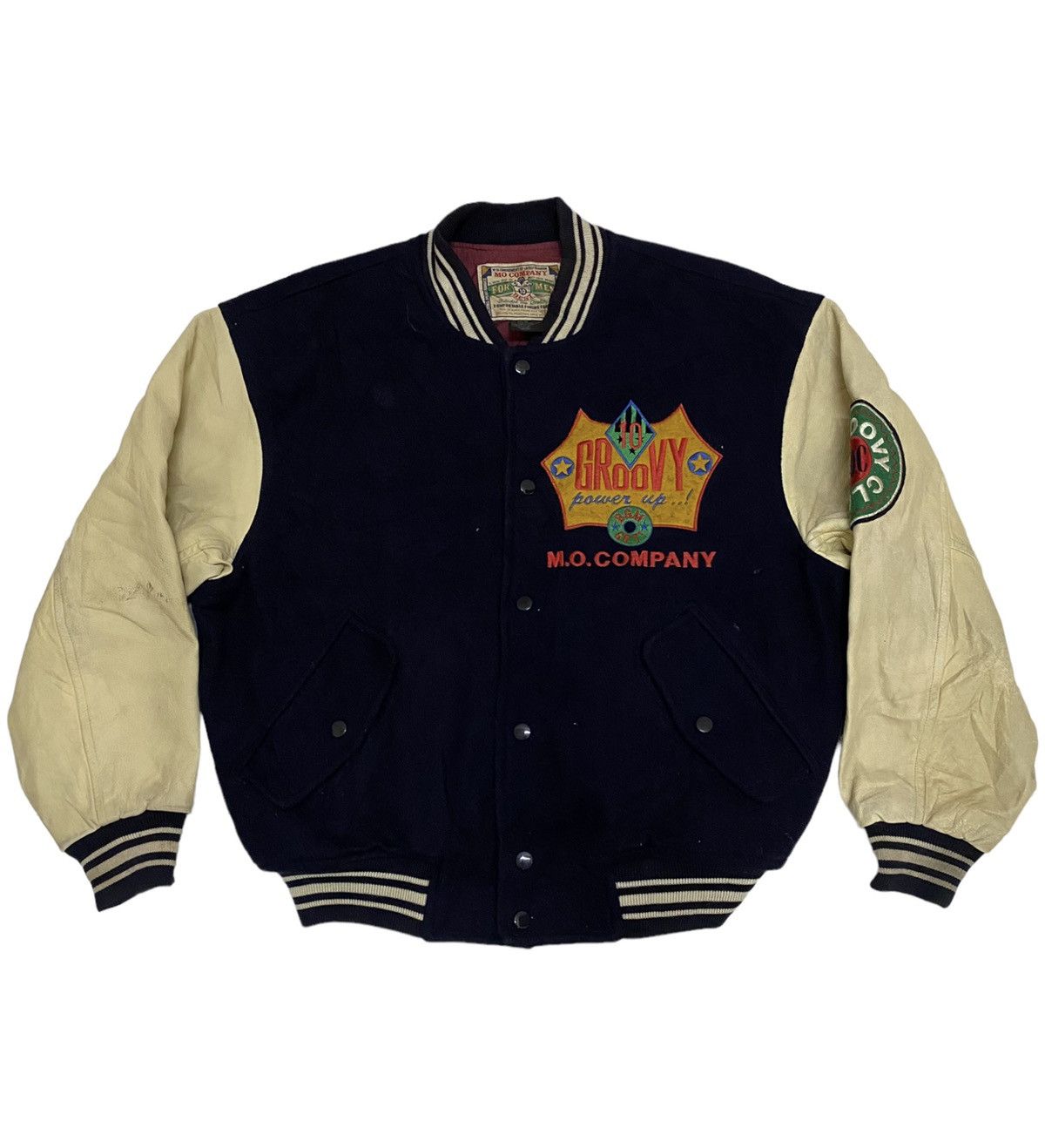 Vintage Vintage M.O. Company Groovy Club Varsity Bomber Jacket (C2) Size US M / EU 48-50 / 2 - 3 Thumbnail