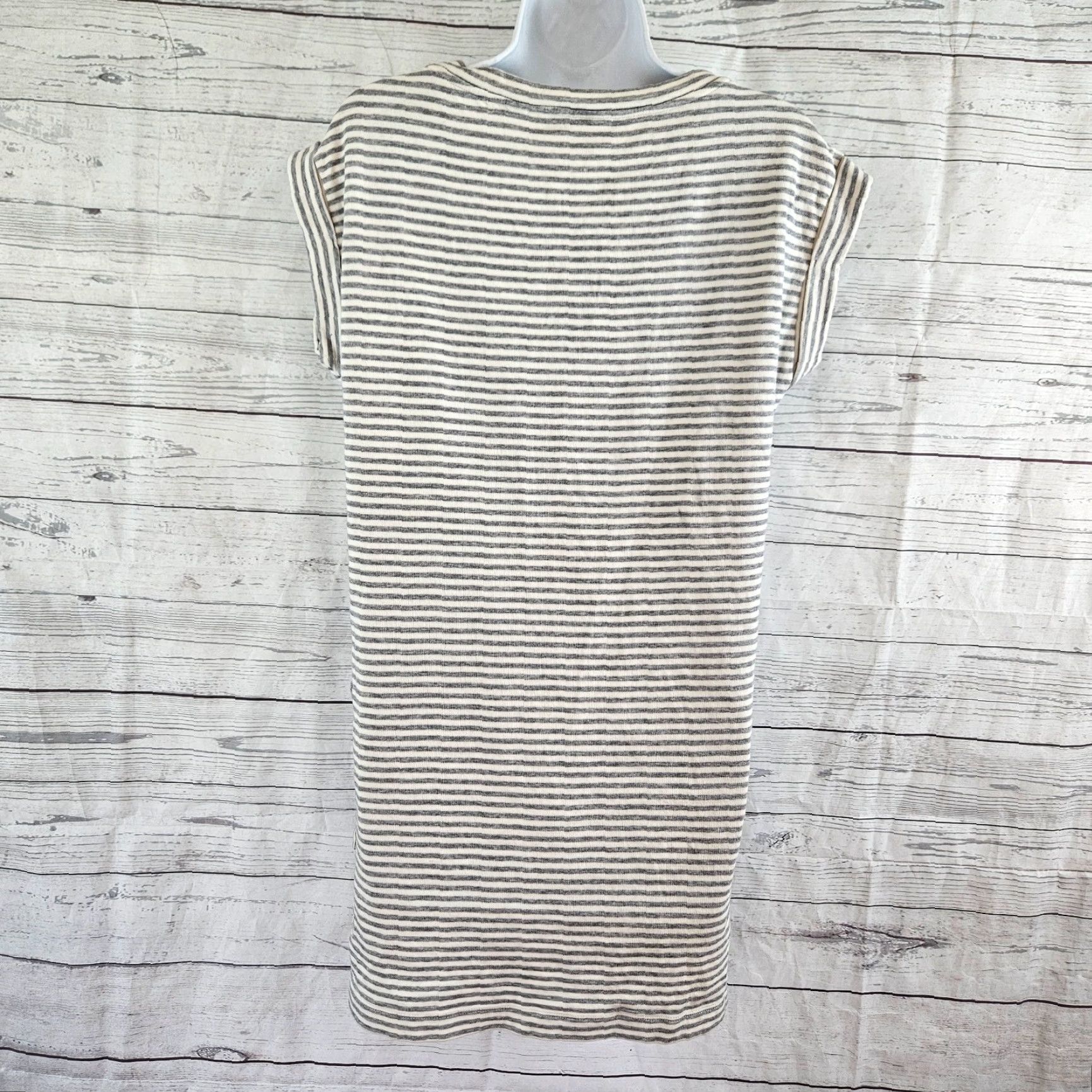 Athleta Athleta Dress Womens XS Gray Stripe Pockets Cotton Blend Size XS / US 0-2 / IT 36-38 - 4 Thumbnail
