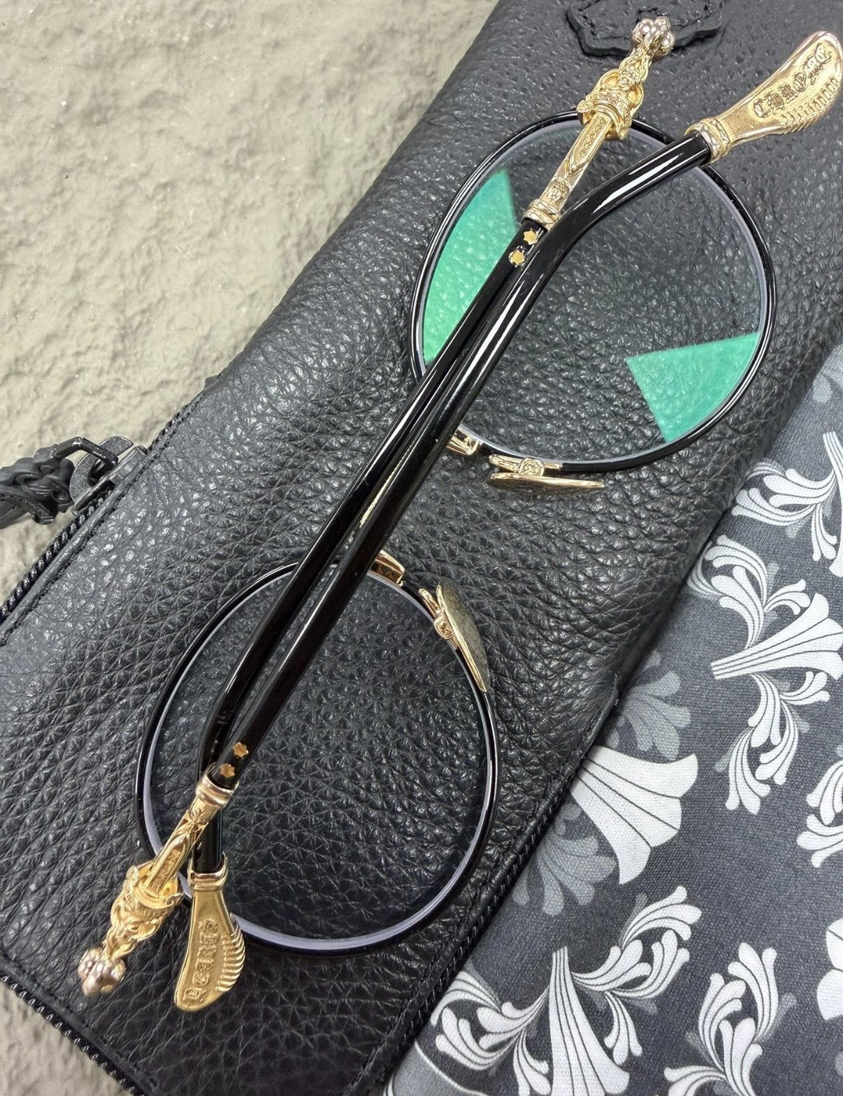 Chrome Hearts Chrome Hearts 22K Gold Sword Full Frame Glasses Size ONE SIZE - 1 Thumbnail