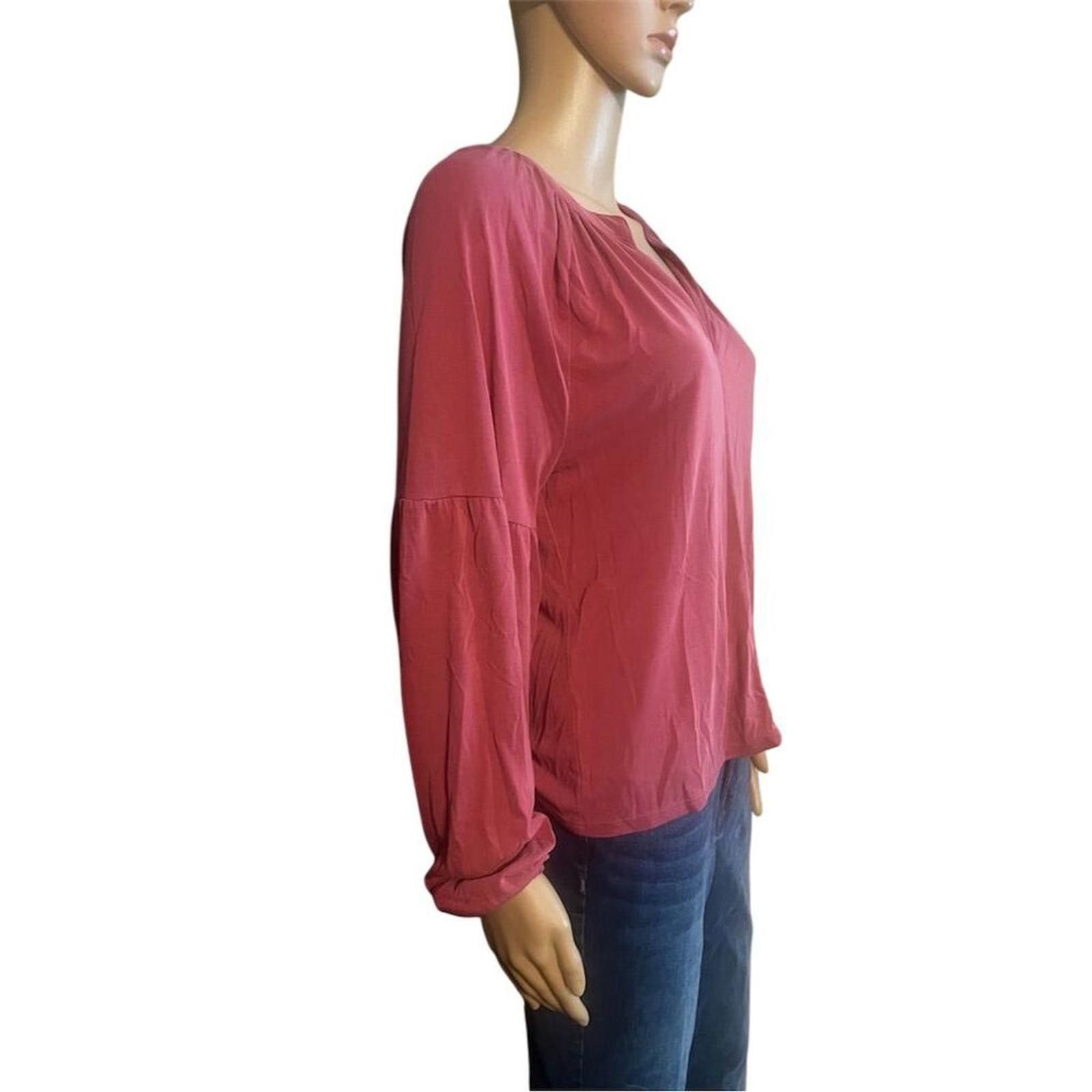 Lucky Brand Lucky Brand Women's Long Sleeve V-Neck Blouse Pink Size S Size S / US 4 / IT 40 - 4 Thumbnail