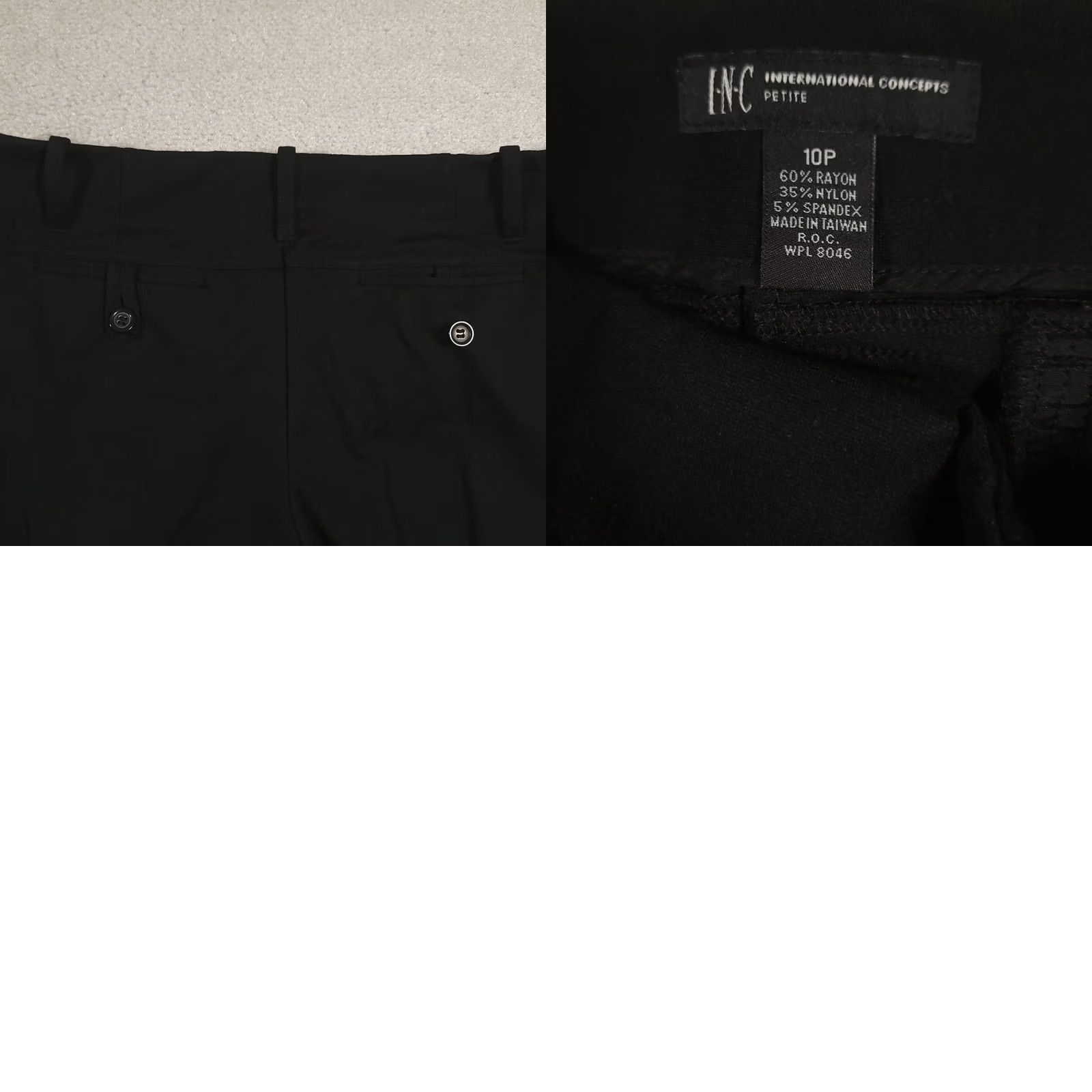 Vintage VINTAGE INC International Concepts Women Dress Pants 10P Black Size 32" / US 10 / IT 46 - 8 Thumbnail